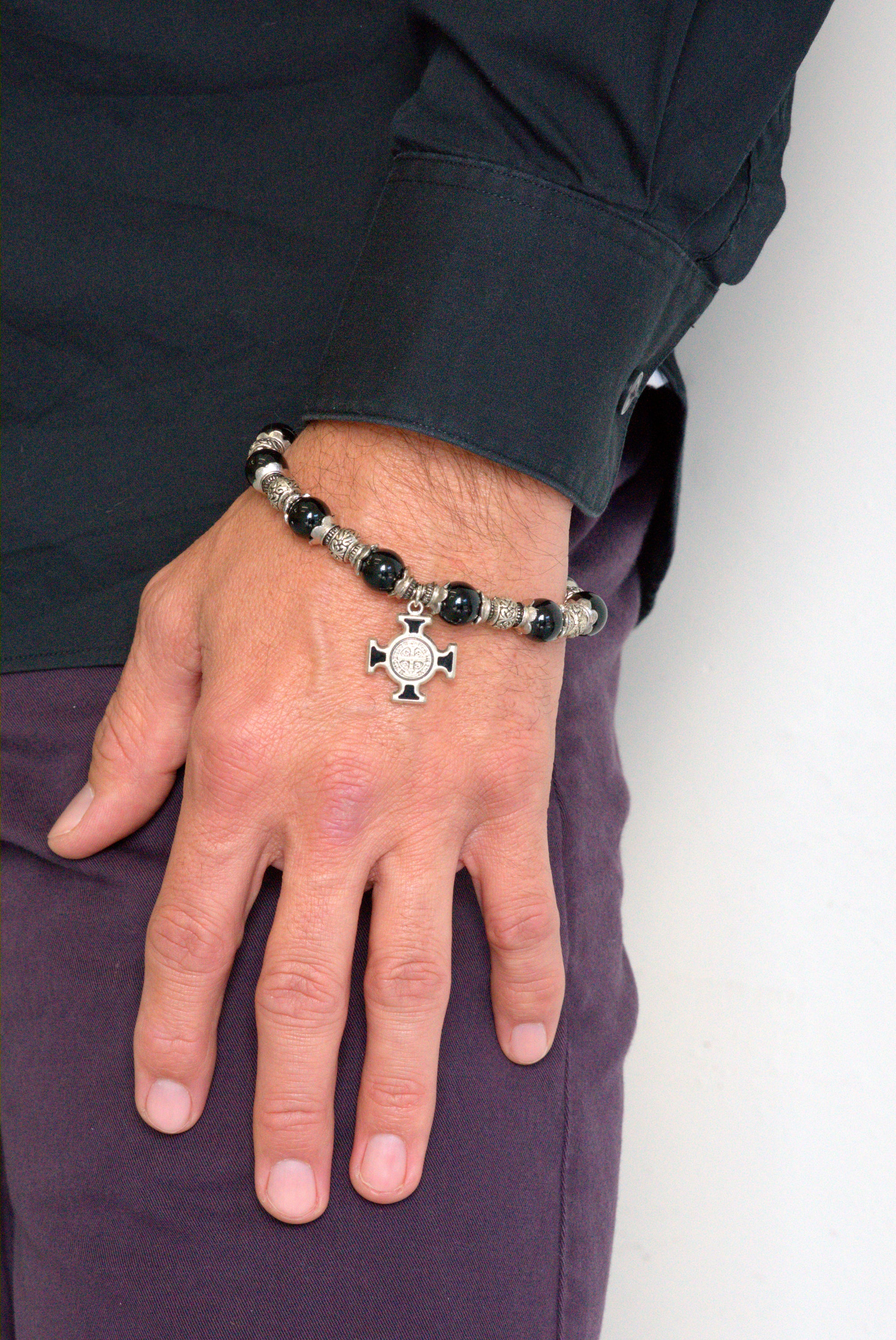 St Benedict cross and black onyx bracelet by Jenny Dayco 5