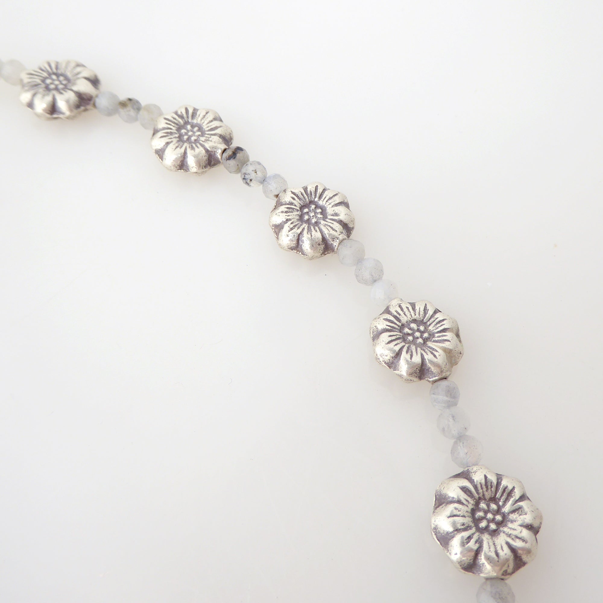 Sterling silver daisy and labradorite necklace by Jenny Dayco 5