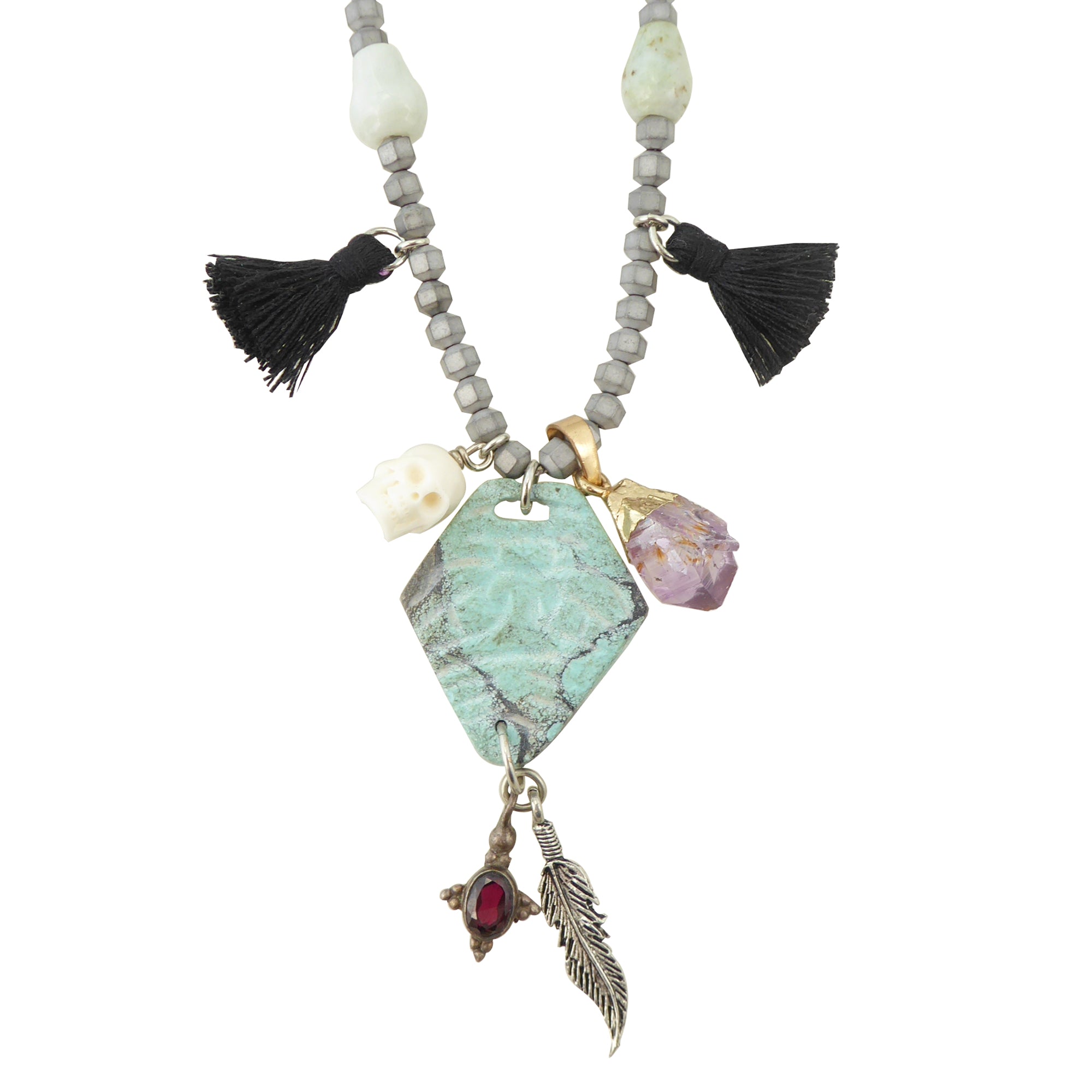 Turquoise diamond multistone necklace by Jenny Dayco 1