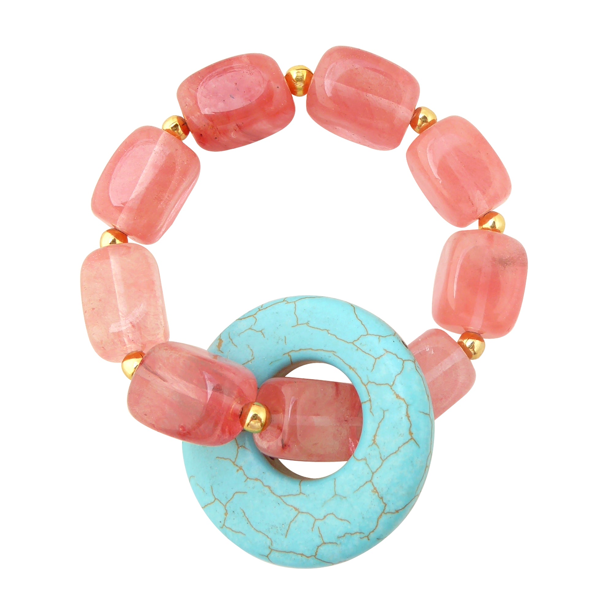 Turquoise howlite donut bracelet by Jenny Dayco 1