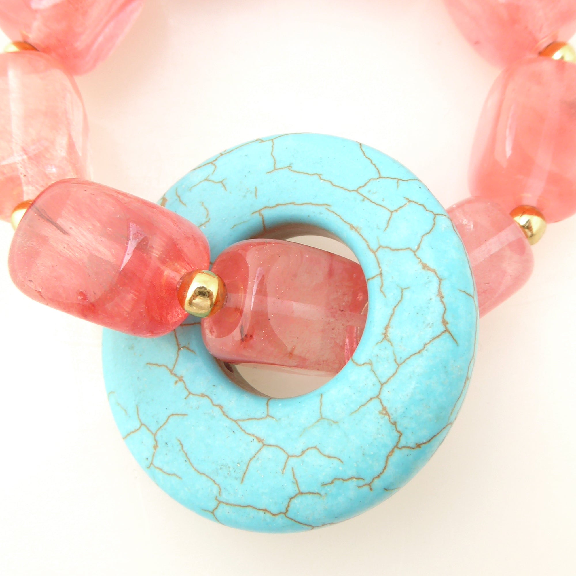 Turquoise howlite donut bracelet by Jenny Dayco 4