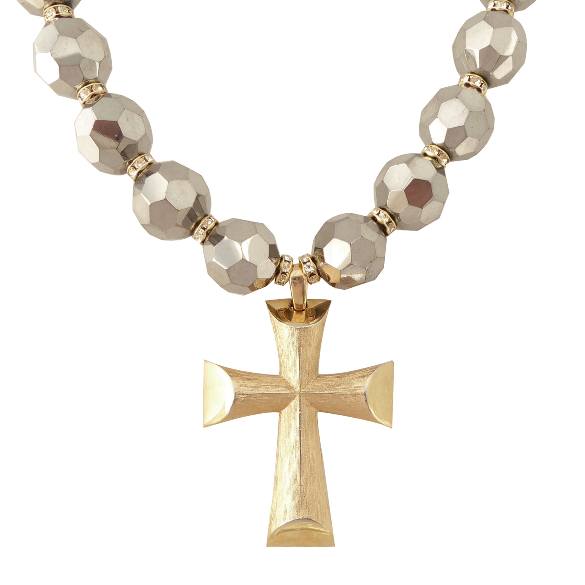    Vintage gold cross necklace by Jenny Dayco 1