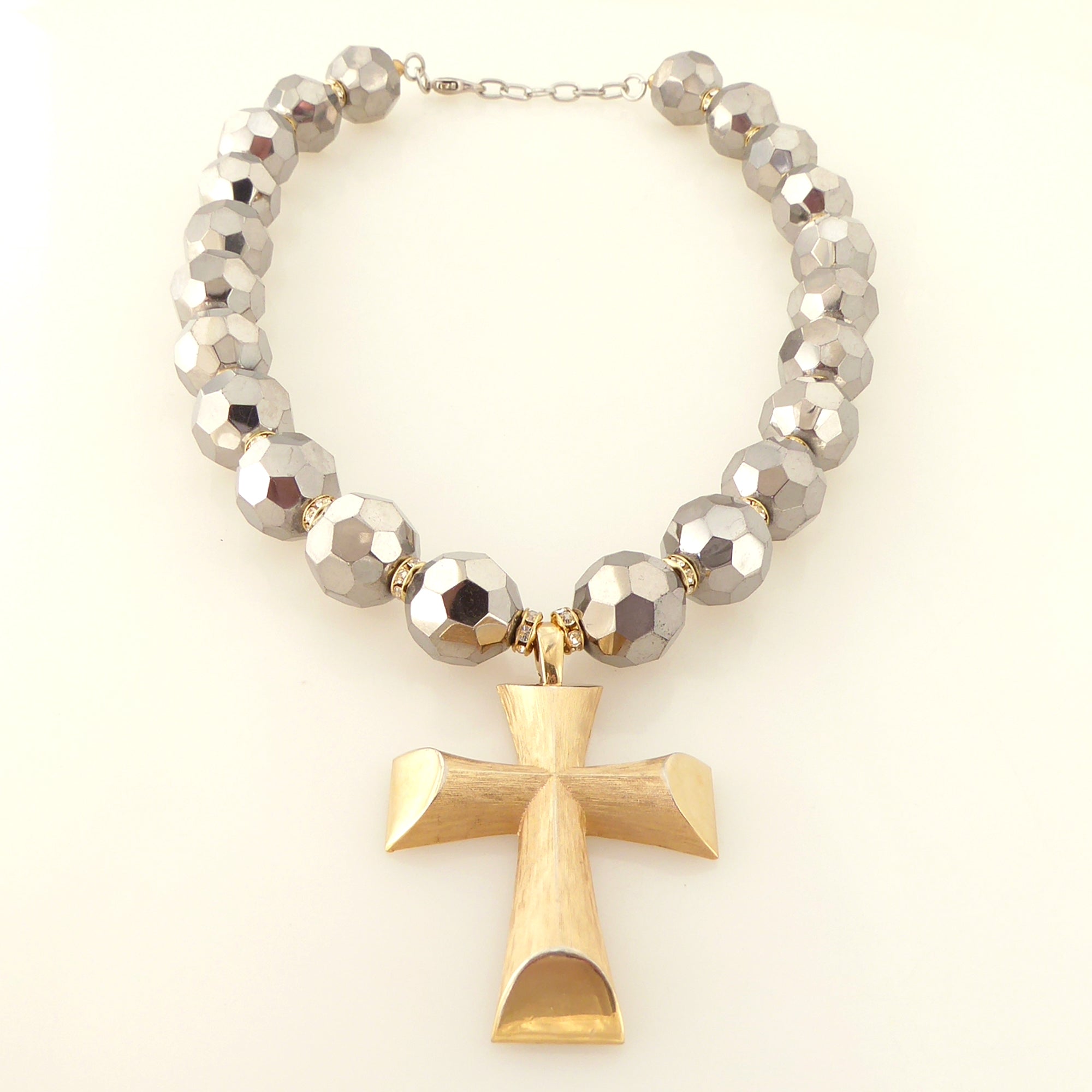  Vintage gold cross necklace by Jenny Dayco 3