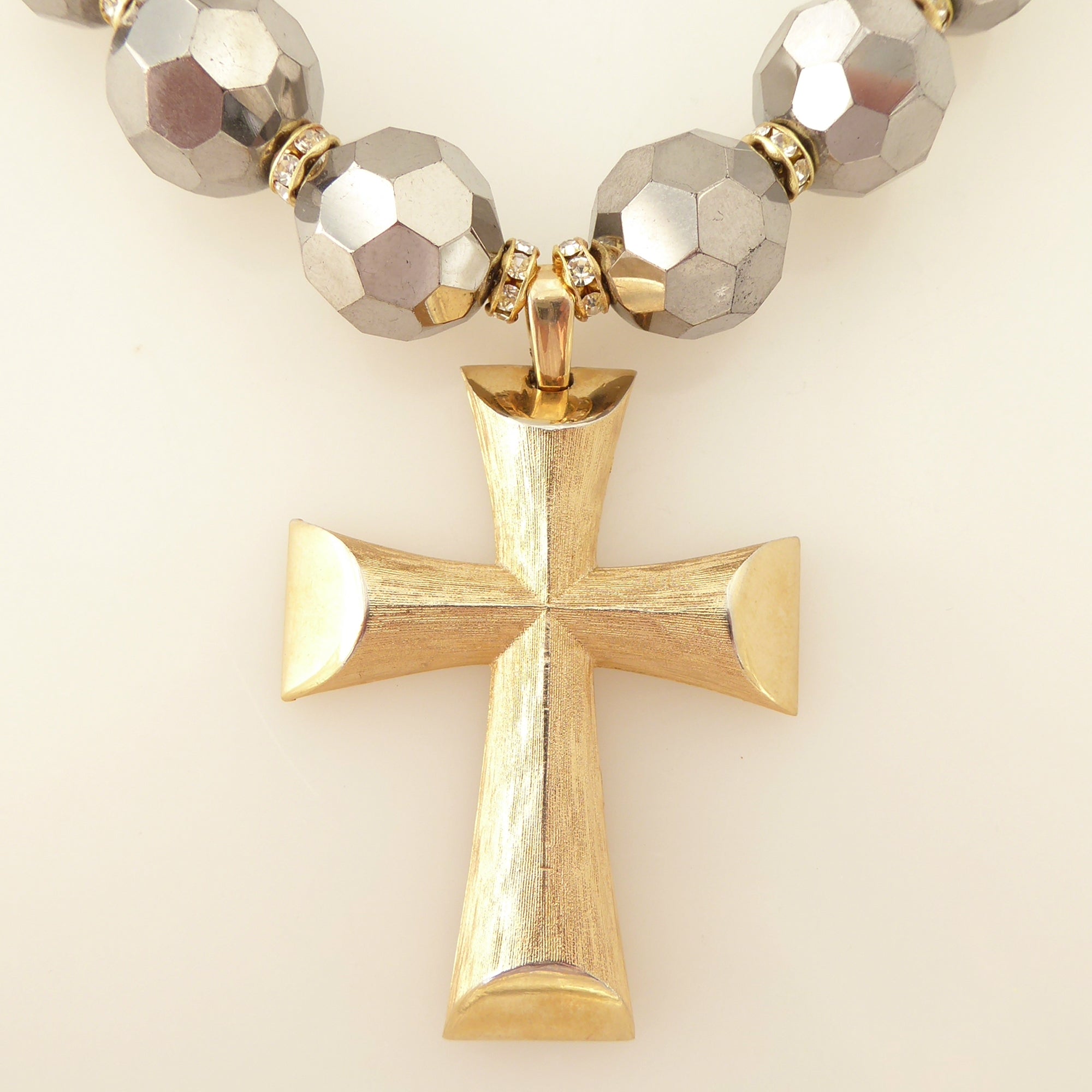  Vintage gold cross necklace by Jenny Dayco 4