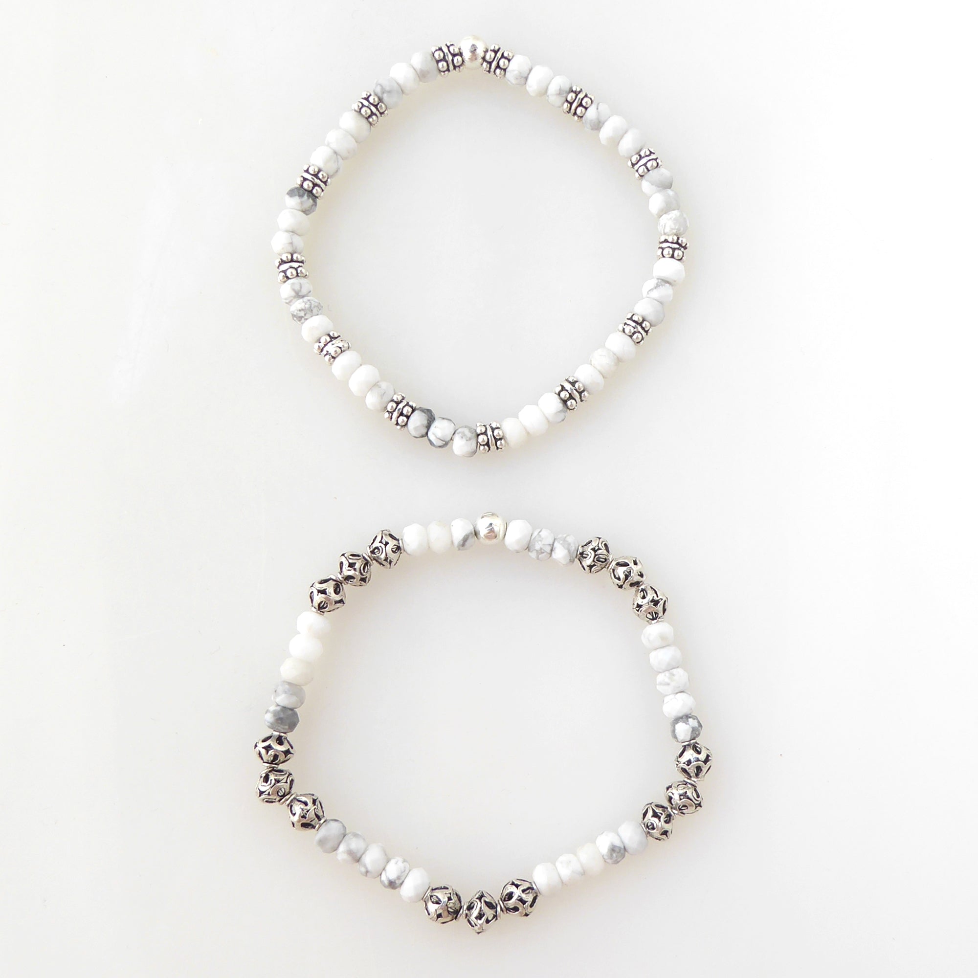 White howlite bracelet set by Jenny Dayco 4
