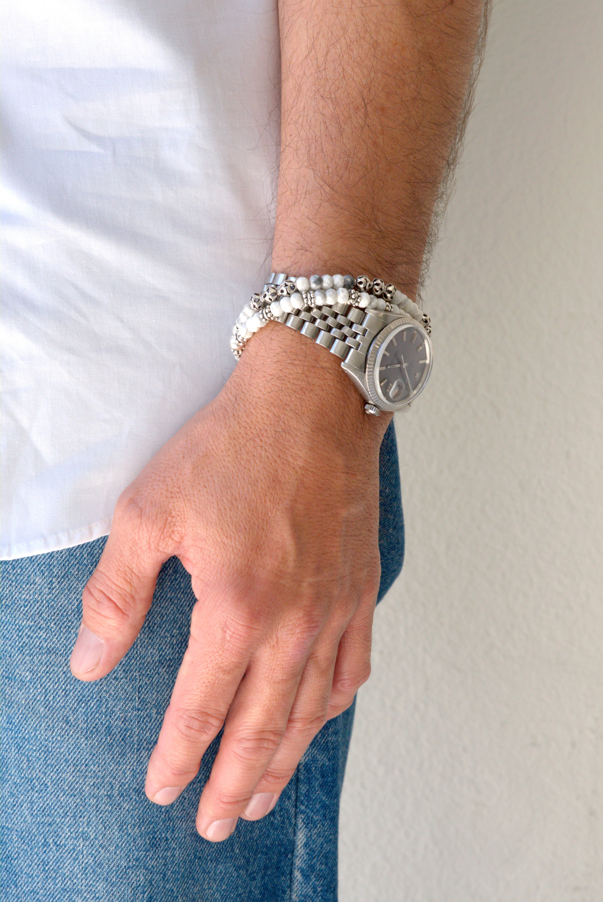 White howlite bracelet set by Jenny Dayco 8