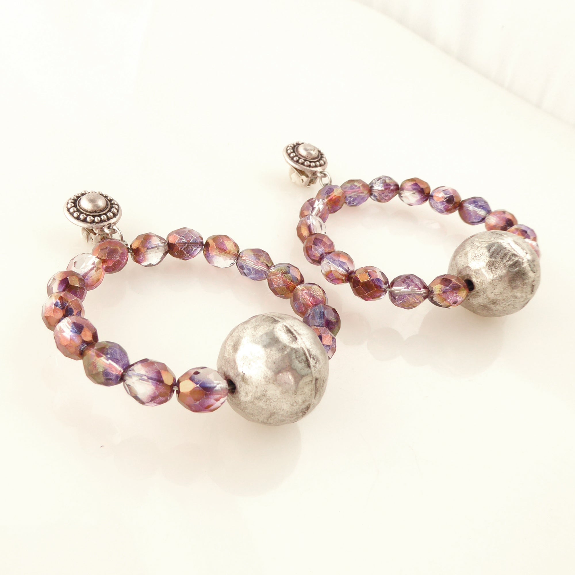 Wine glass beaded earrings by Jenny Dayco 2