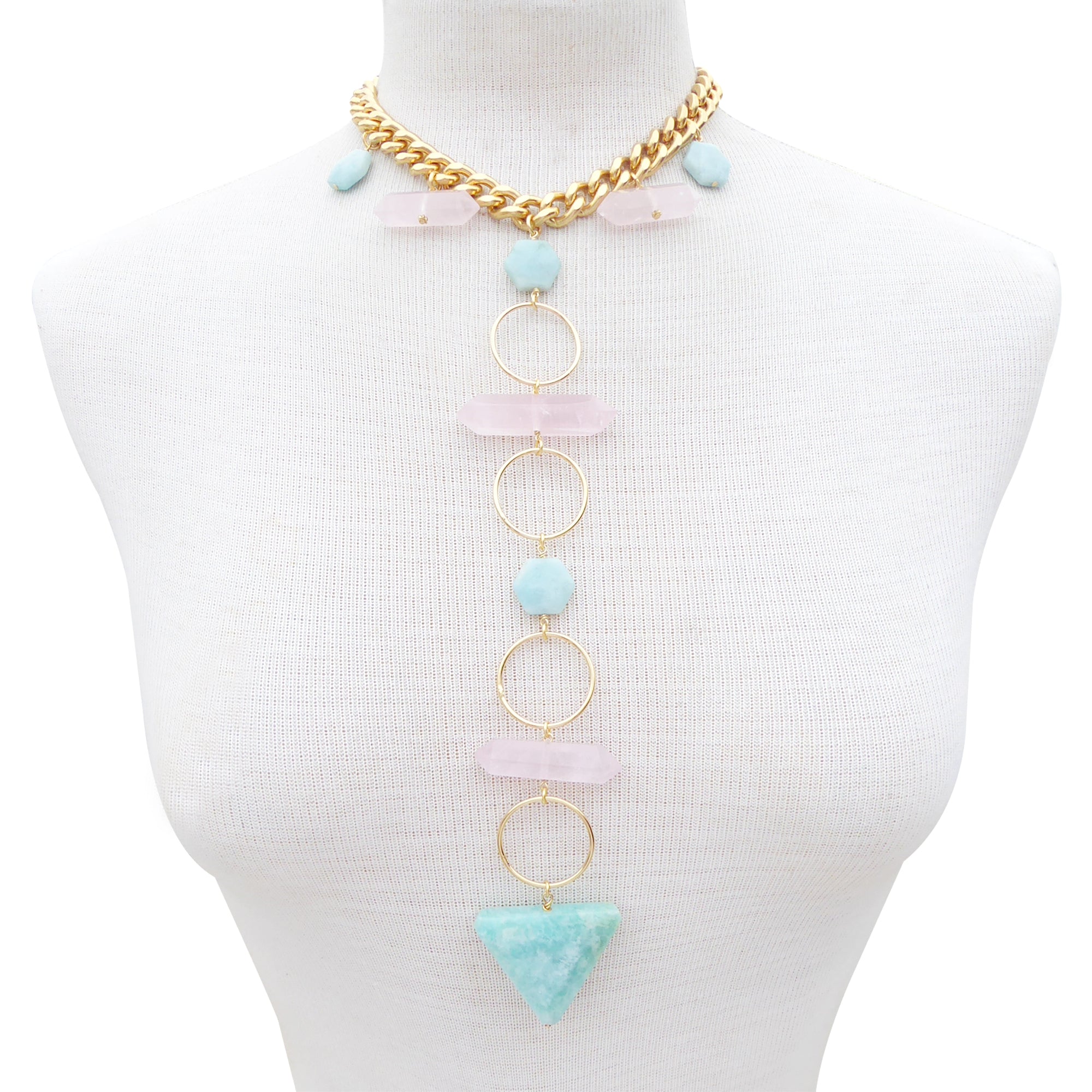 Agalia amazonite and rose quartz necklace by Jenny Dayco 7