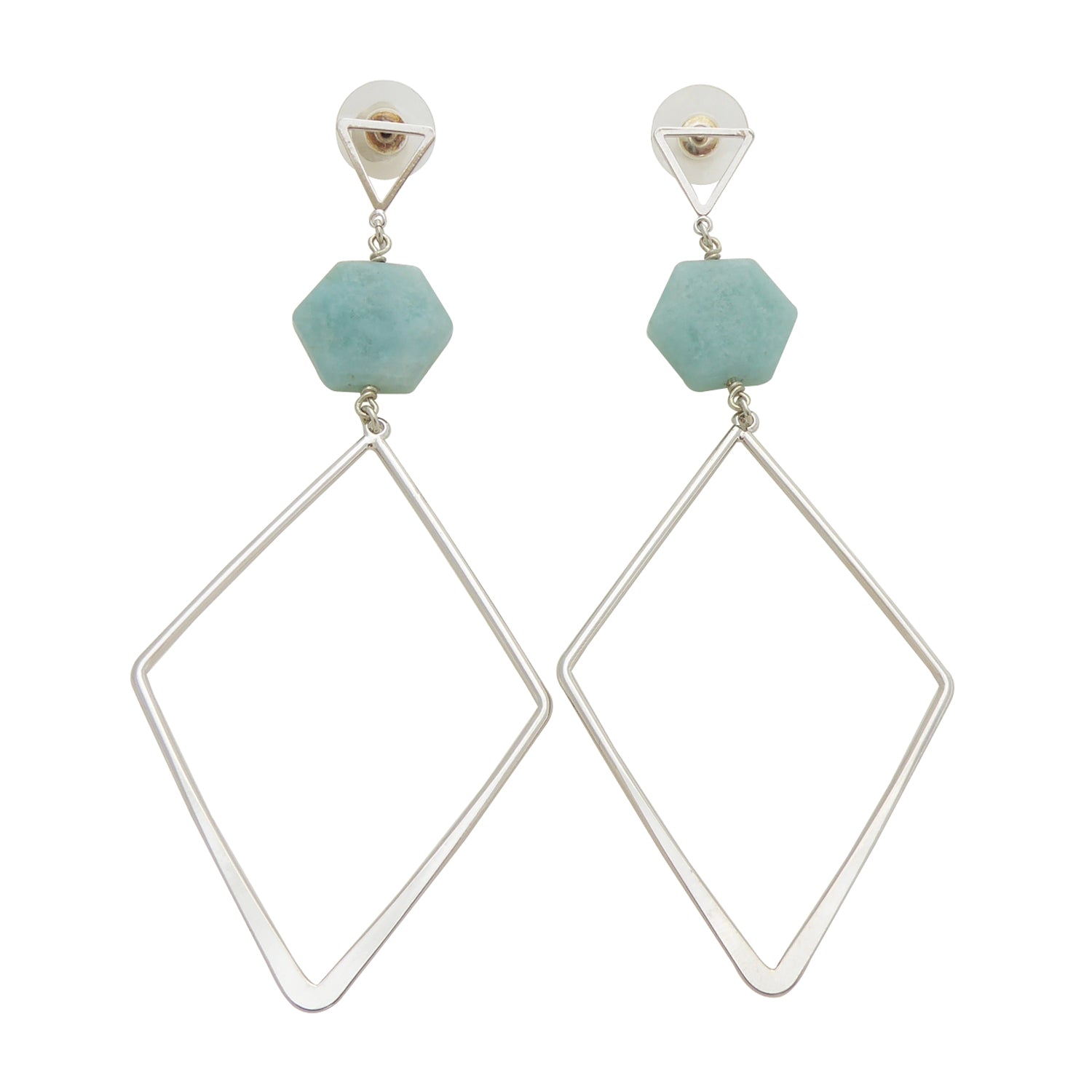 Amazonite diamond earrings by Jenny Dayco 1