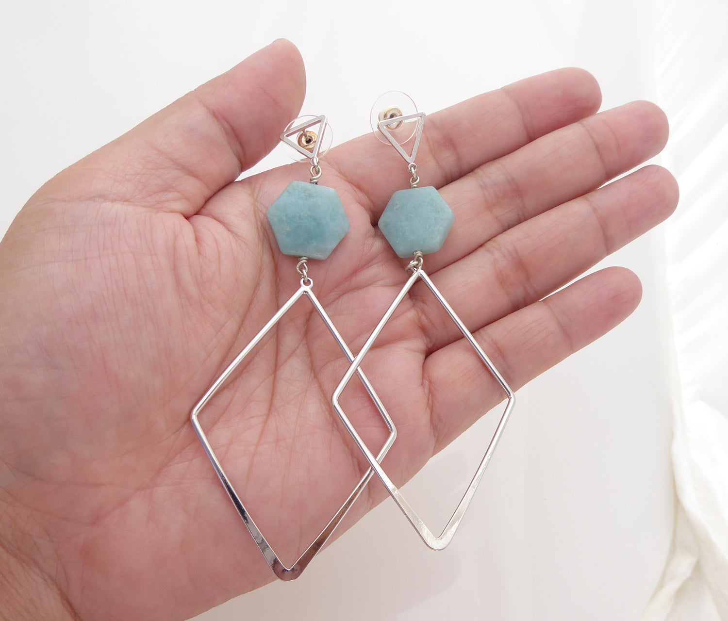 Amazonite diamond earrings by Jenny Dayco 4