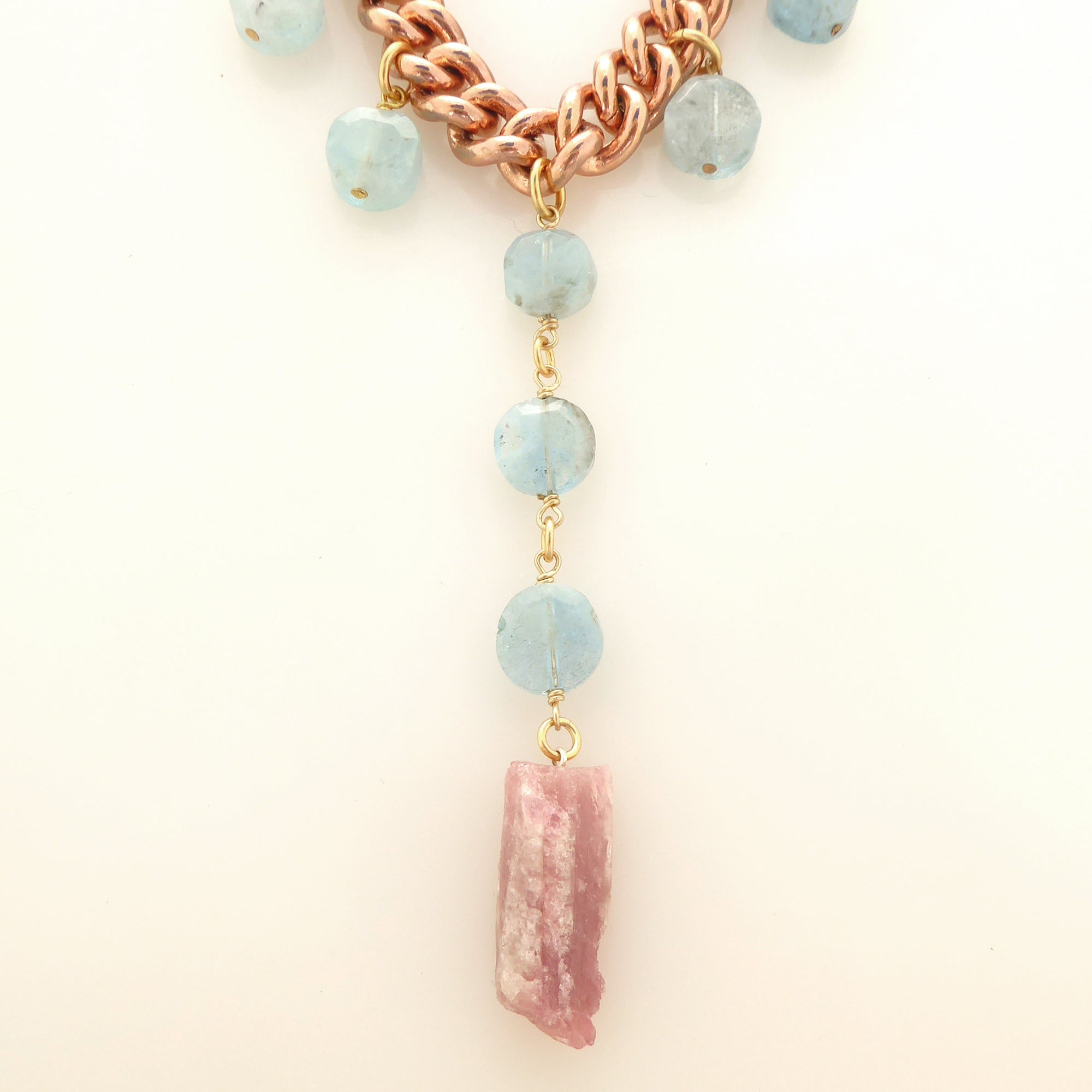 Bahari aquamarine pink tourmaline necklace by Jenny Dayco 4