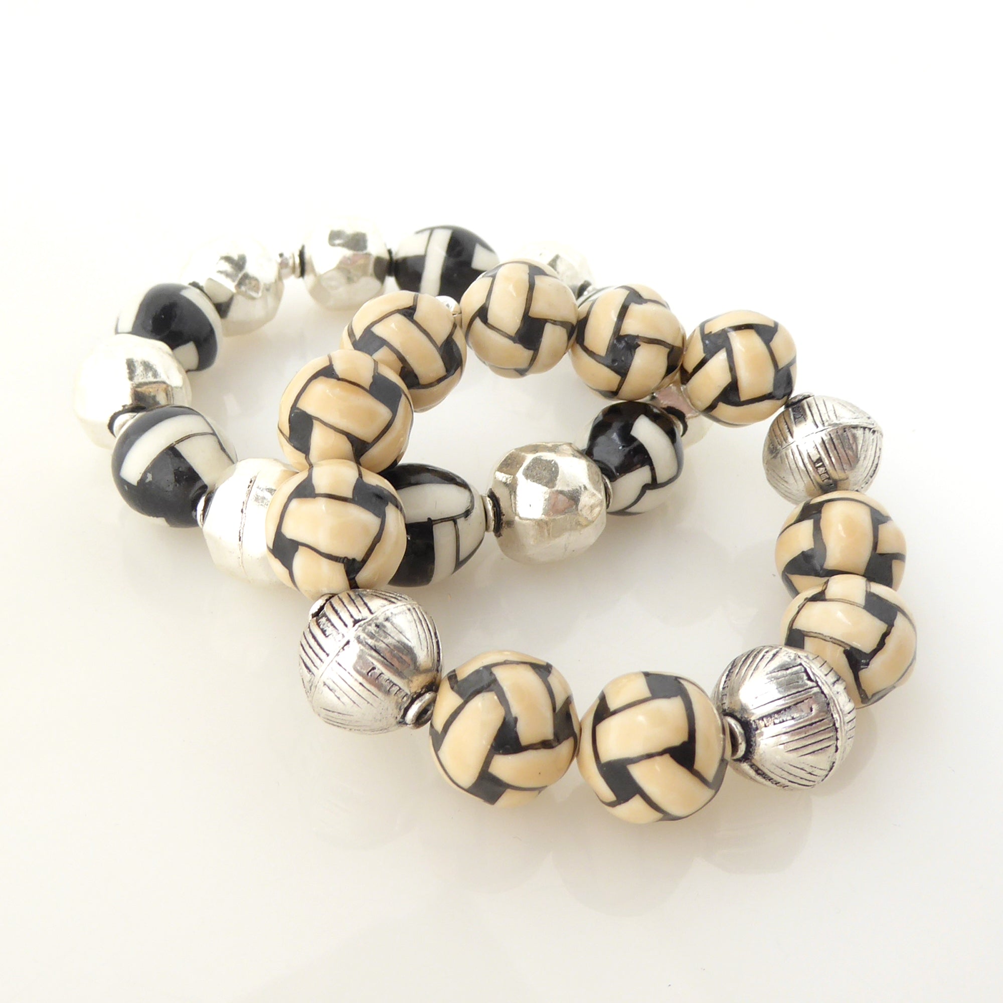 Basketweave enamel bracelets by Jenny Dayco 2