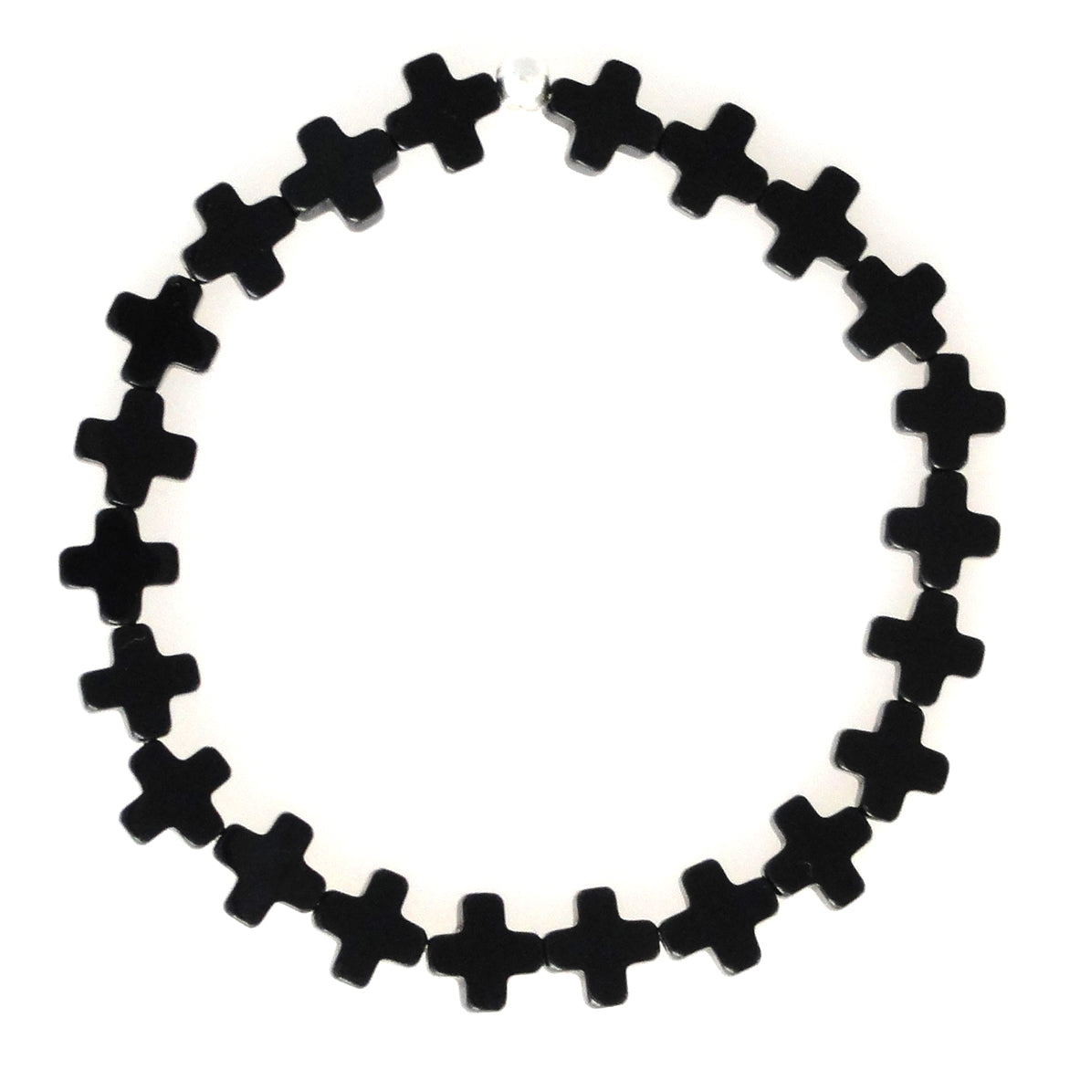 Black onyx mini cross bracelet by Jenny Dayco