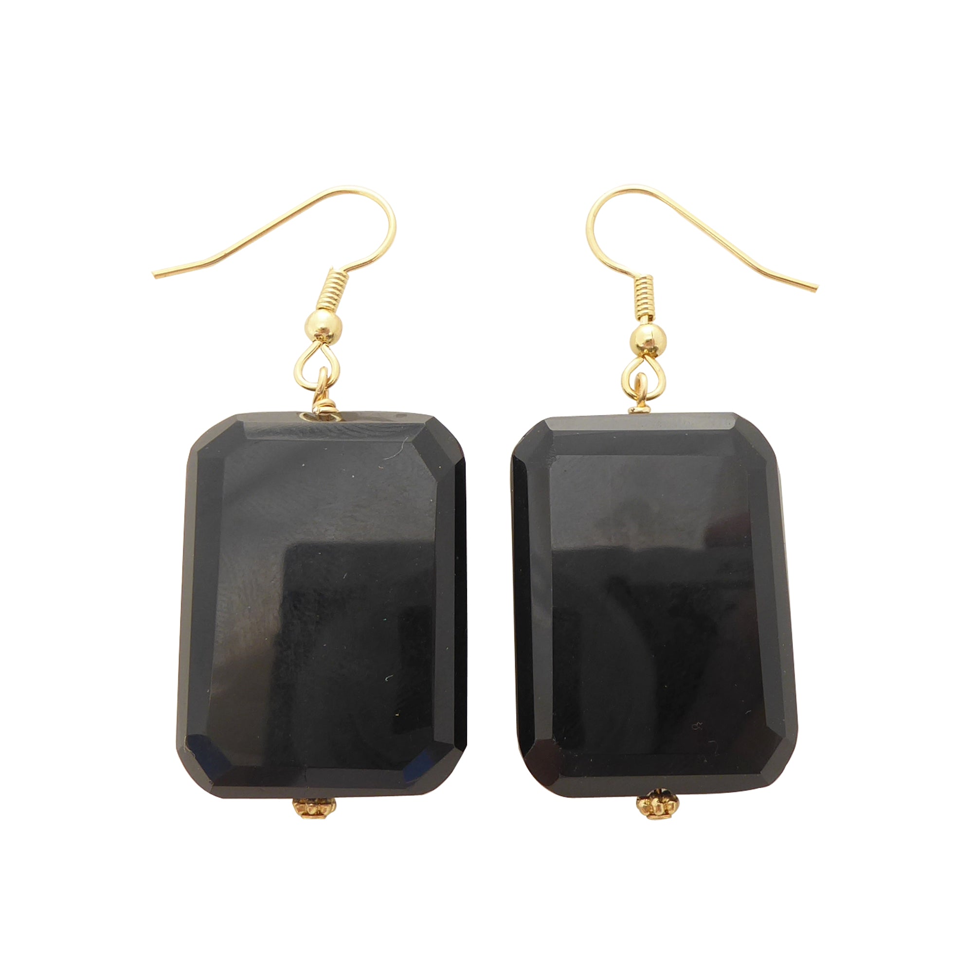Black onyx rectangle earrings by Jenny Dayco 1