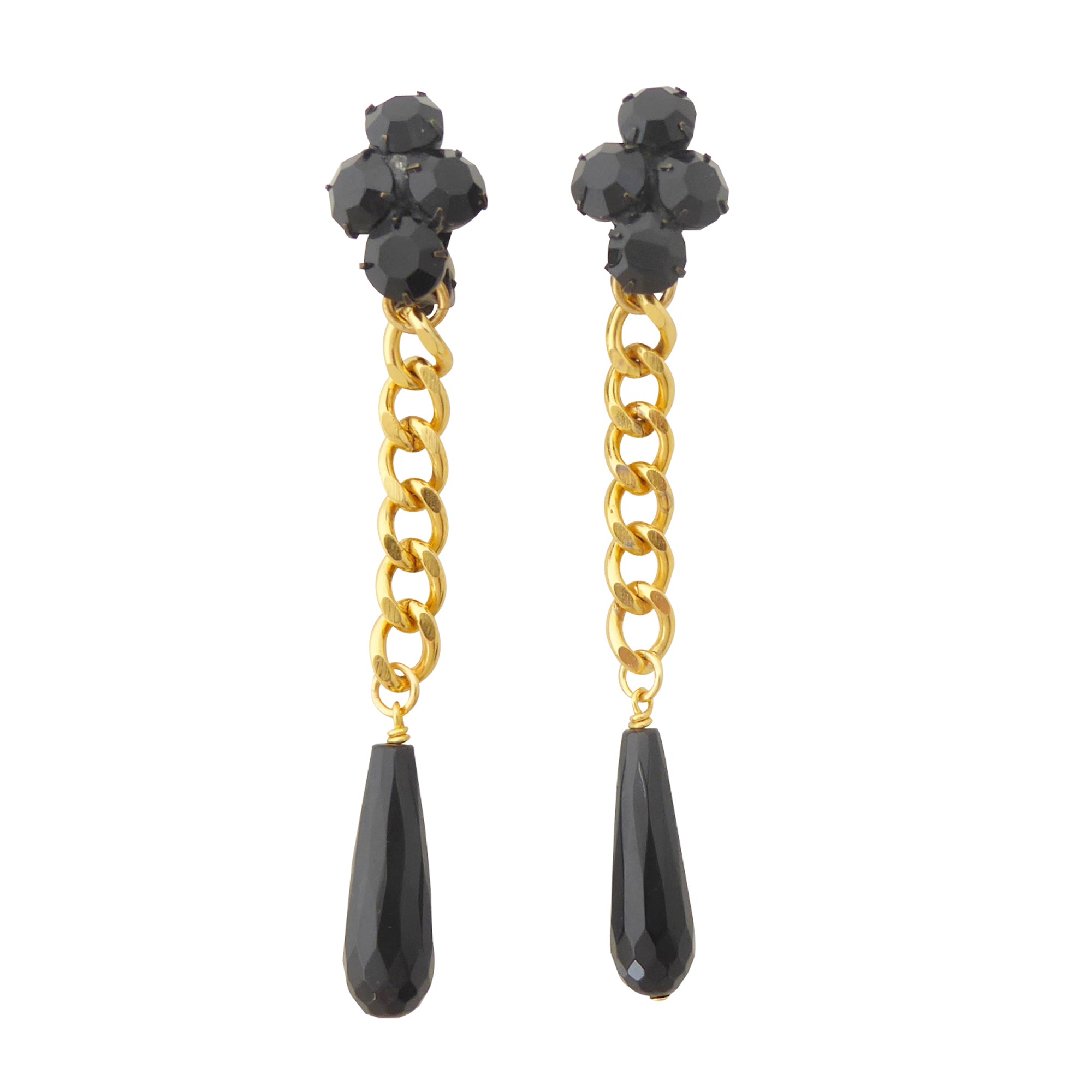    Black onyx teardrop earrings by Jenny Dayco 1
