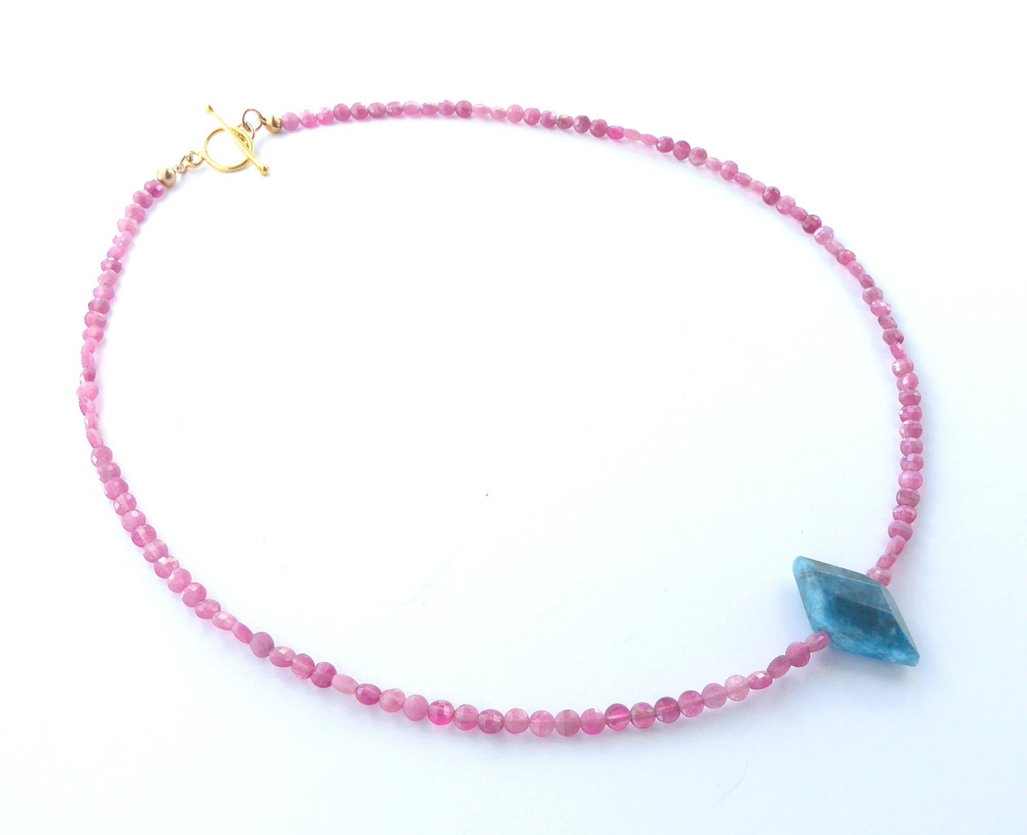 Blue apatite diamond necklace by Jenny Dayco 2