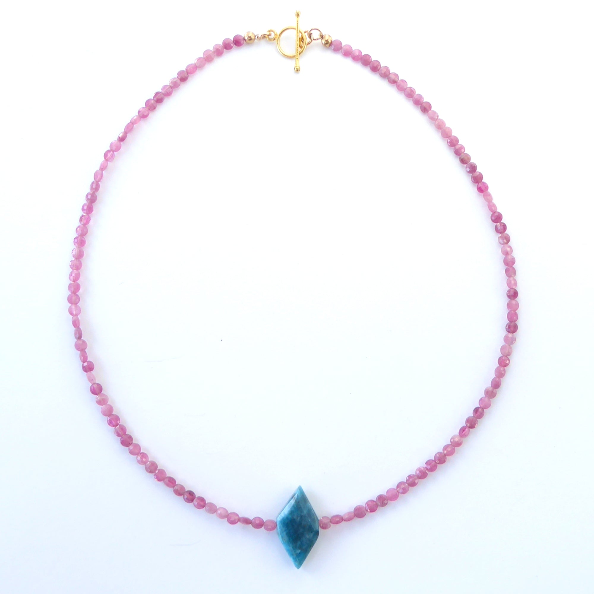 Blue apatite diamond necklace by Jenny Dayco 5