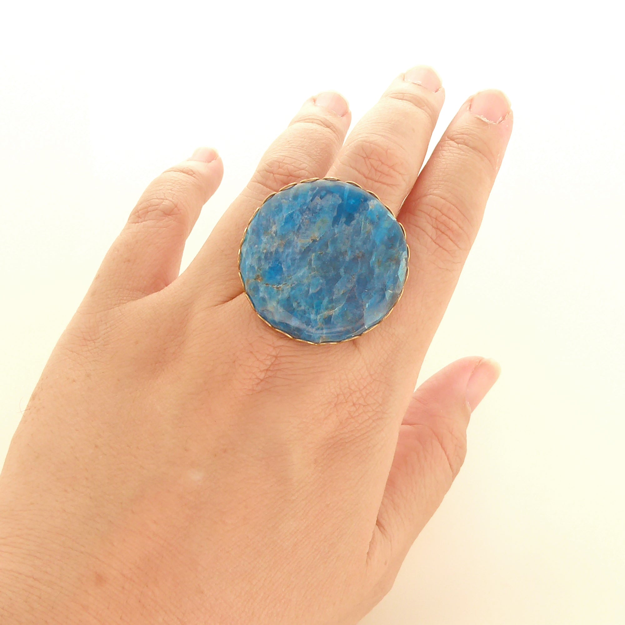 Blue apatite stone ring by Jenny Dayco 5