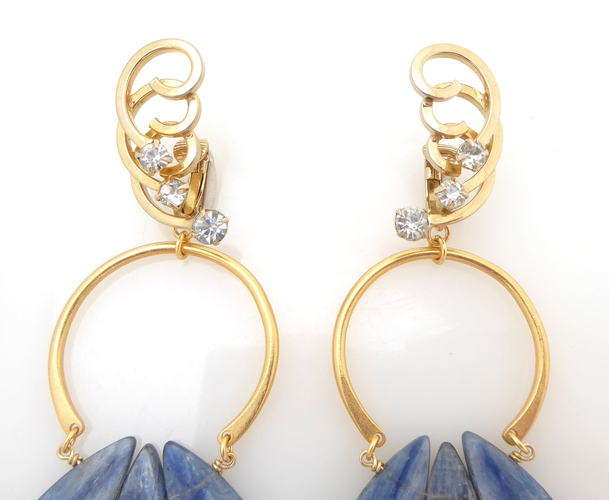 Blue kyanite fan earrings by Jenny Dayco 4