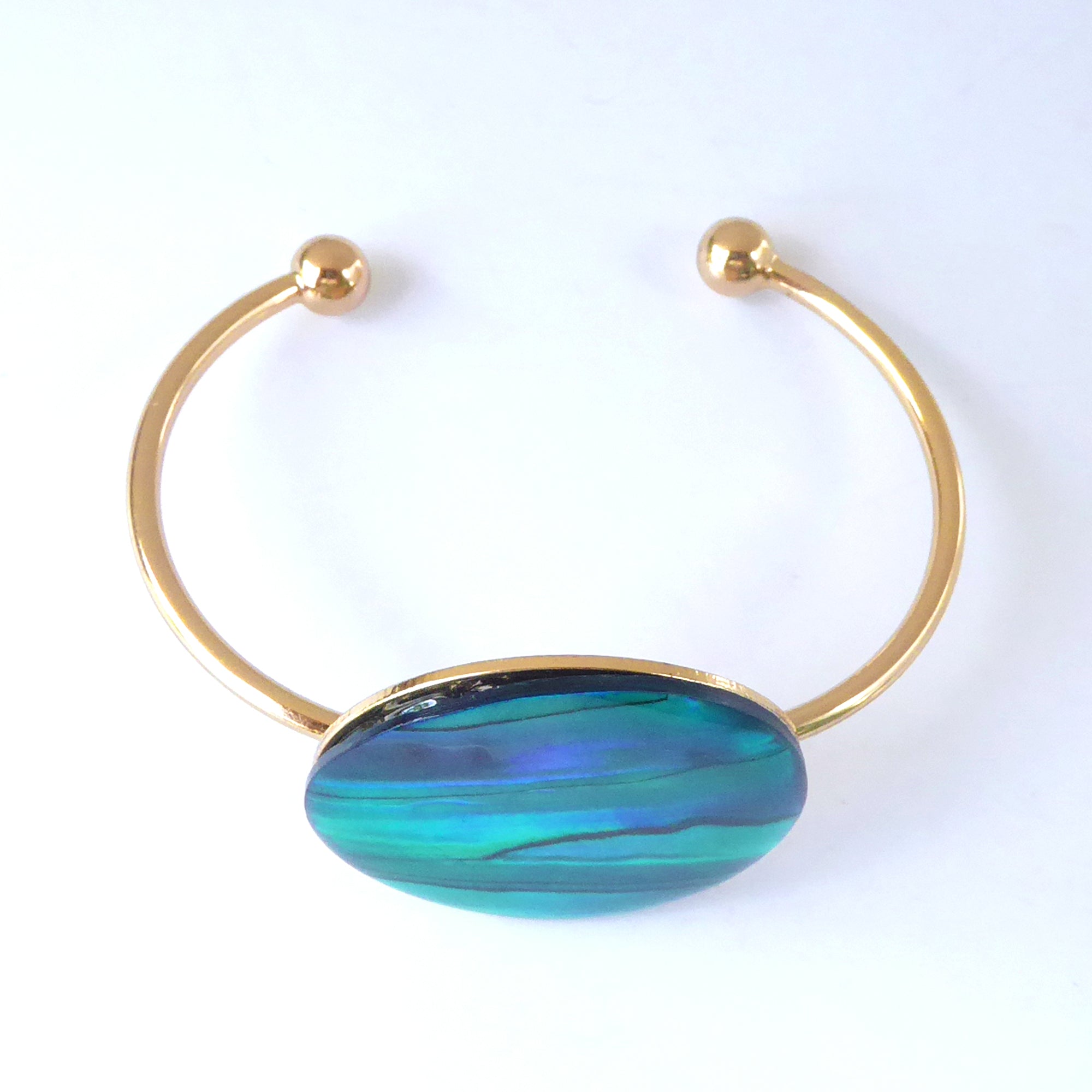 Blue paua shell cuff bracelet by Jenny Dayco 3