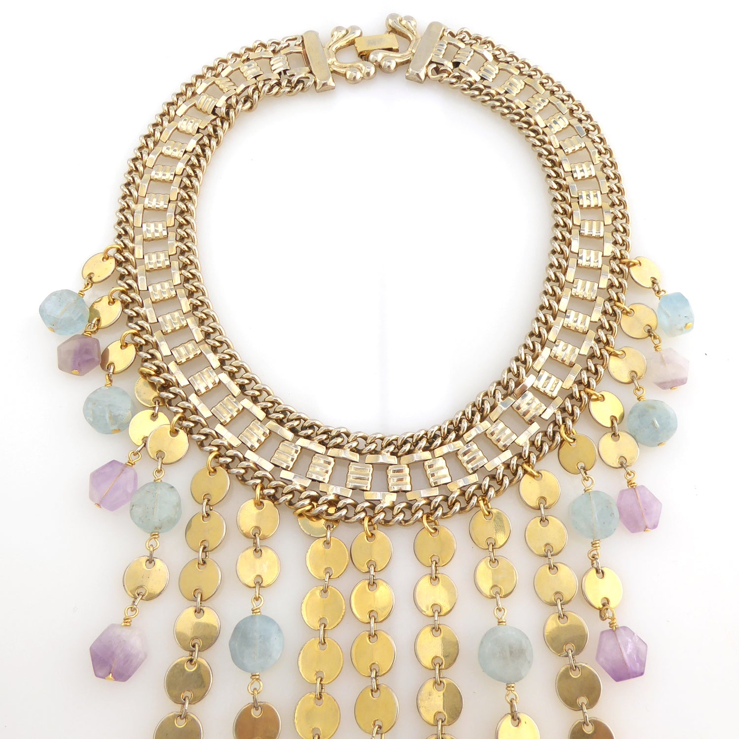 Carmeline aquamarine and amethyst necklace by Jenny Dayco 4