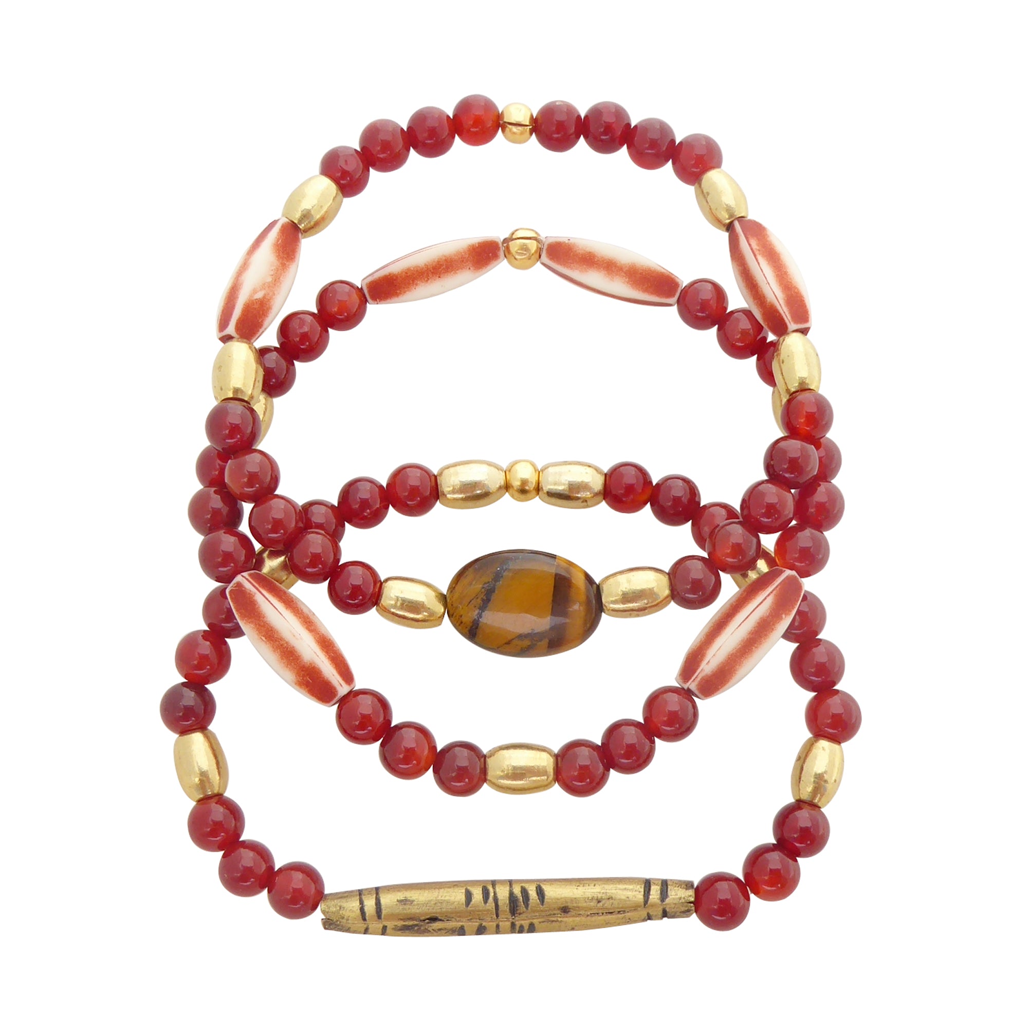 Carnelian and tigers eye bracelet set by Jenny Dayco 1
