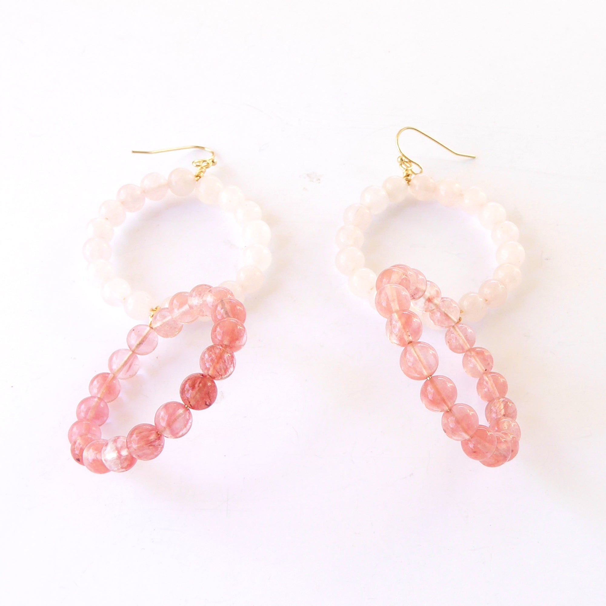 Cherry quartz circle earrings by Jenny Dayco 3