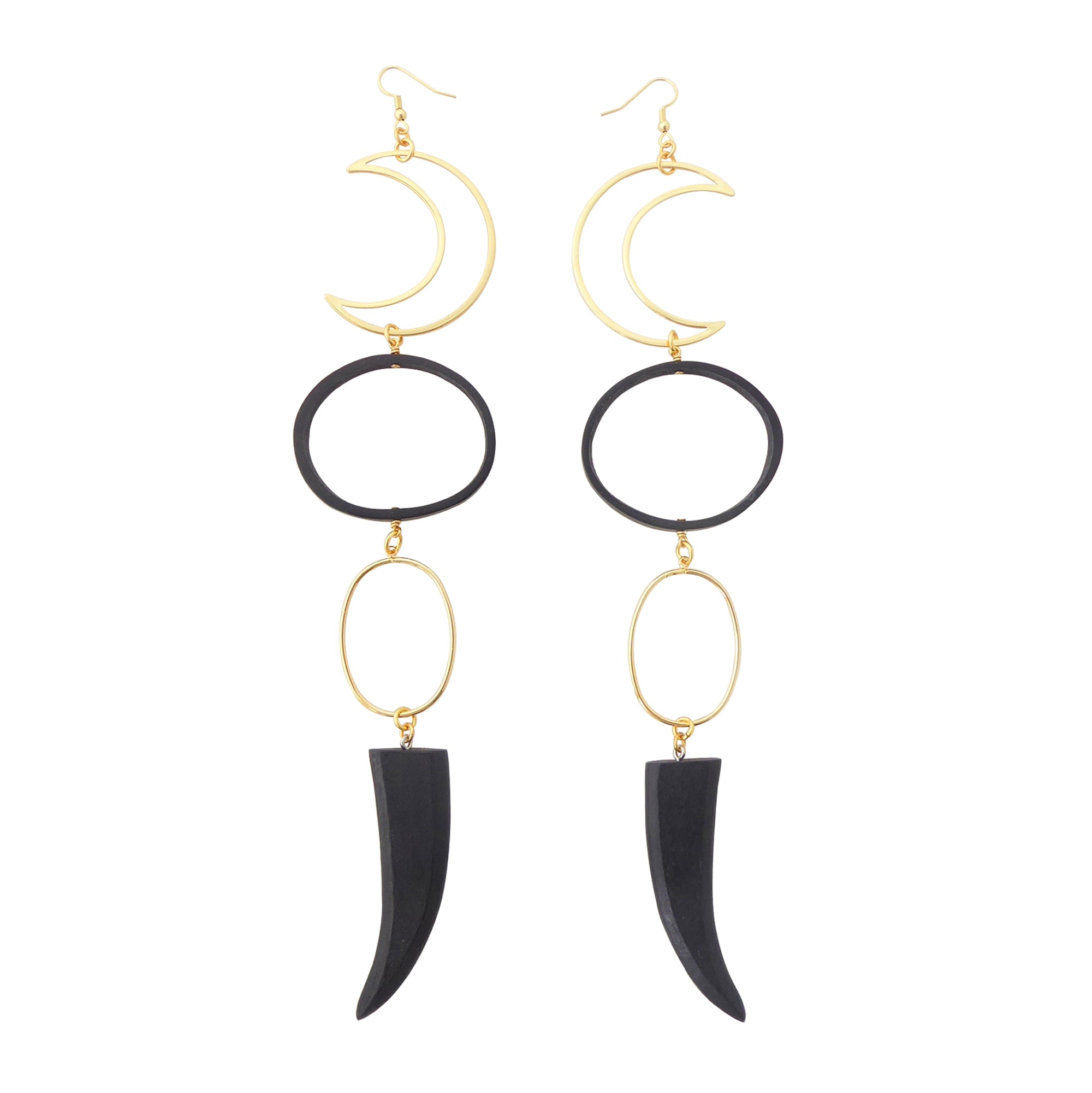 Crescent horn earrings by Jenny Dayco 1