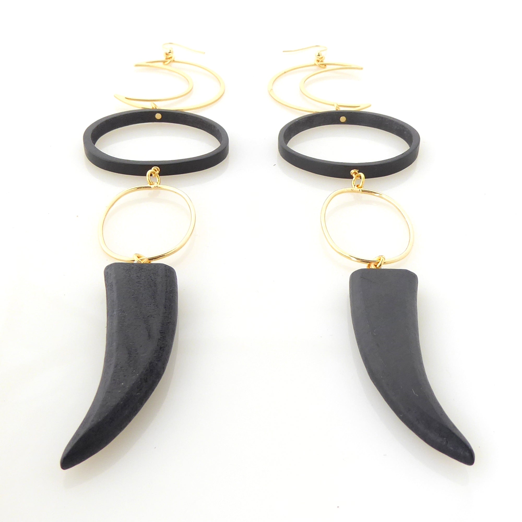 Crescent horn earrings by Jenny Dayco 3