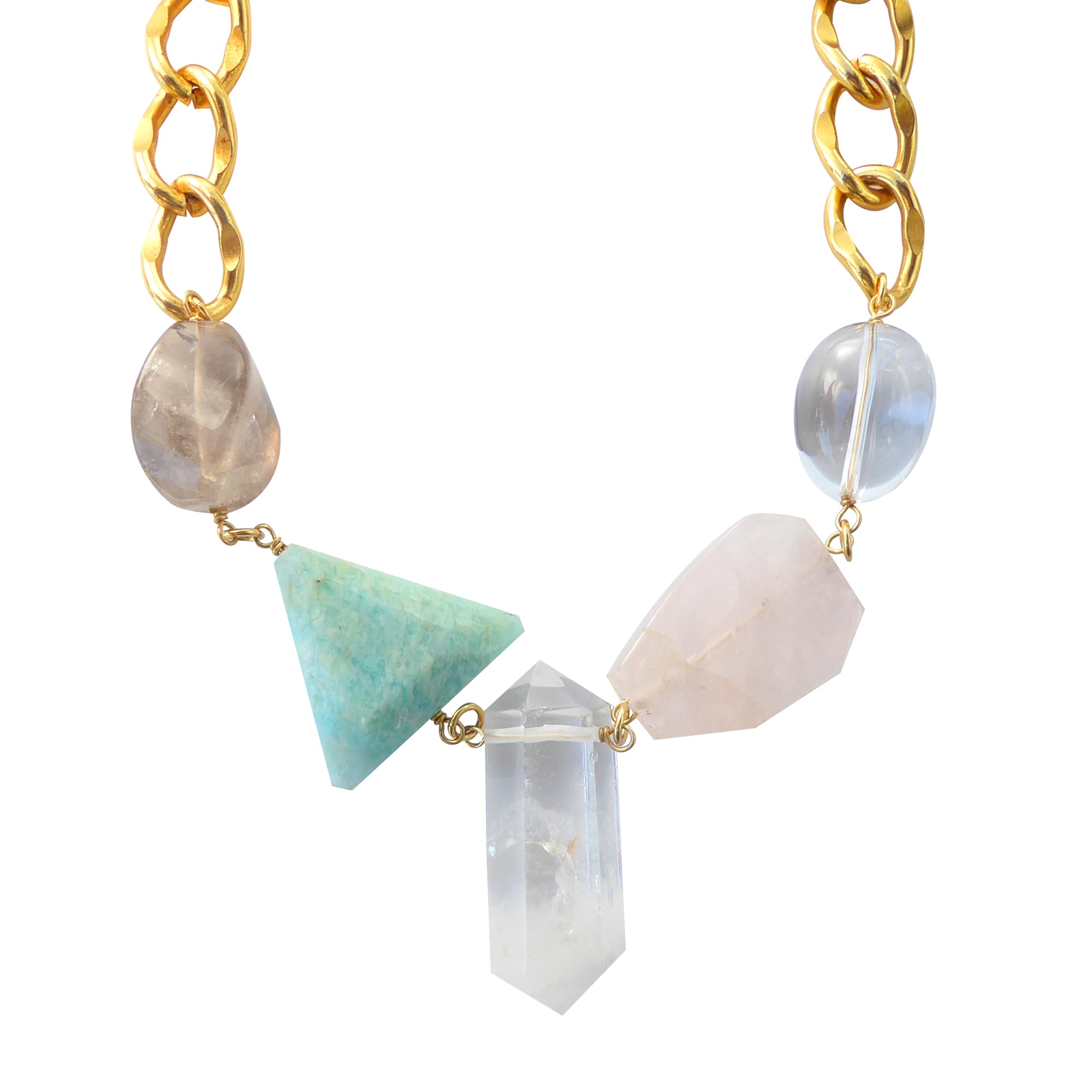 Geometric crystal necklace by Jenny Dayco 1