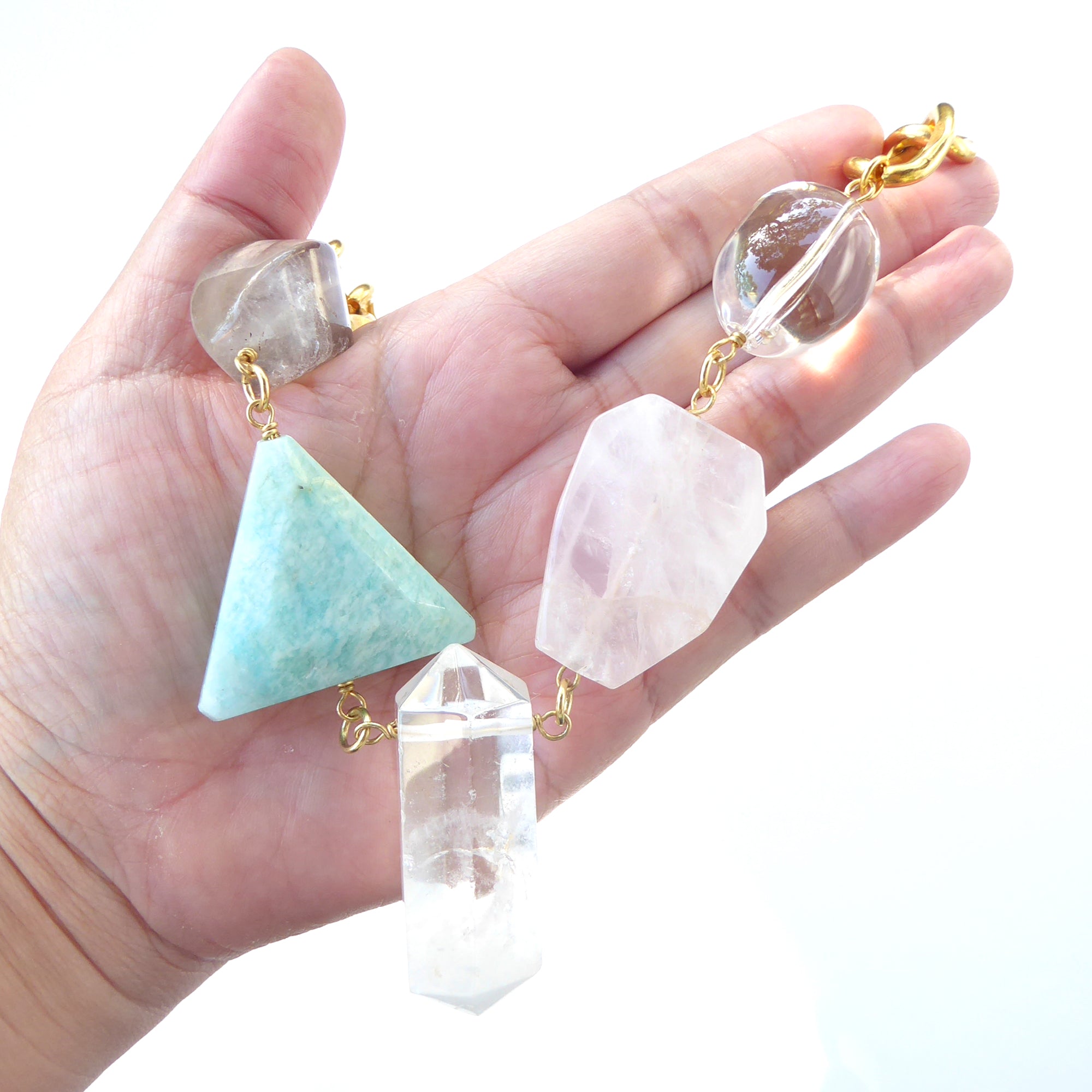 Geometric crystal necklace by Jenny Dayco 6
