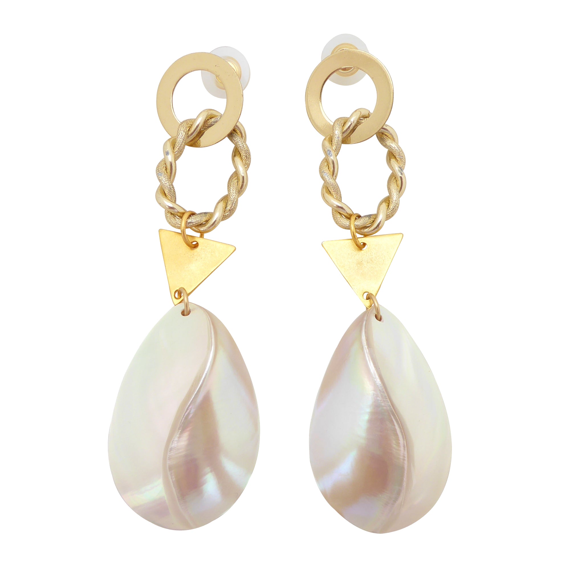 Geometric shell earrings by Jenny Dayco 1