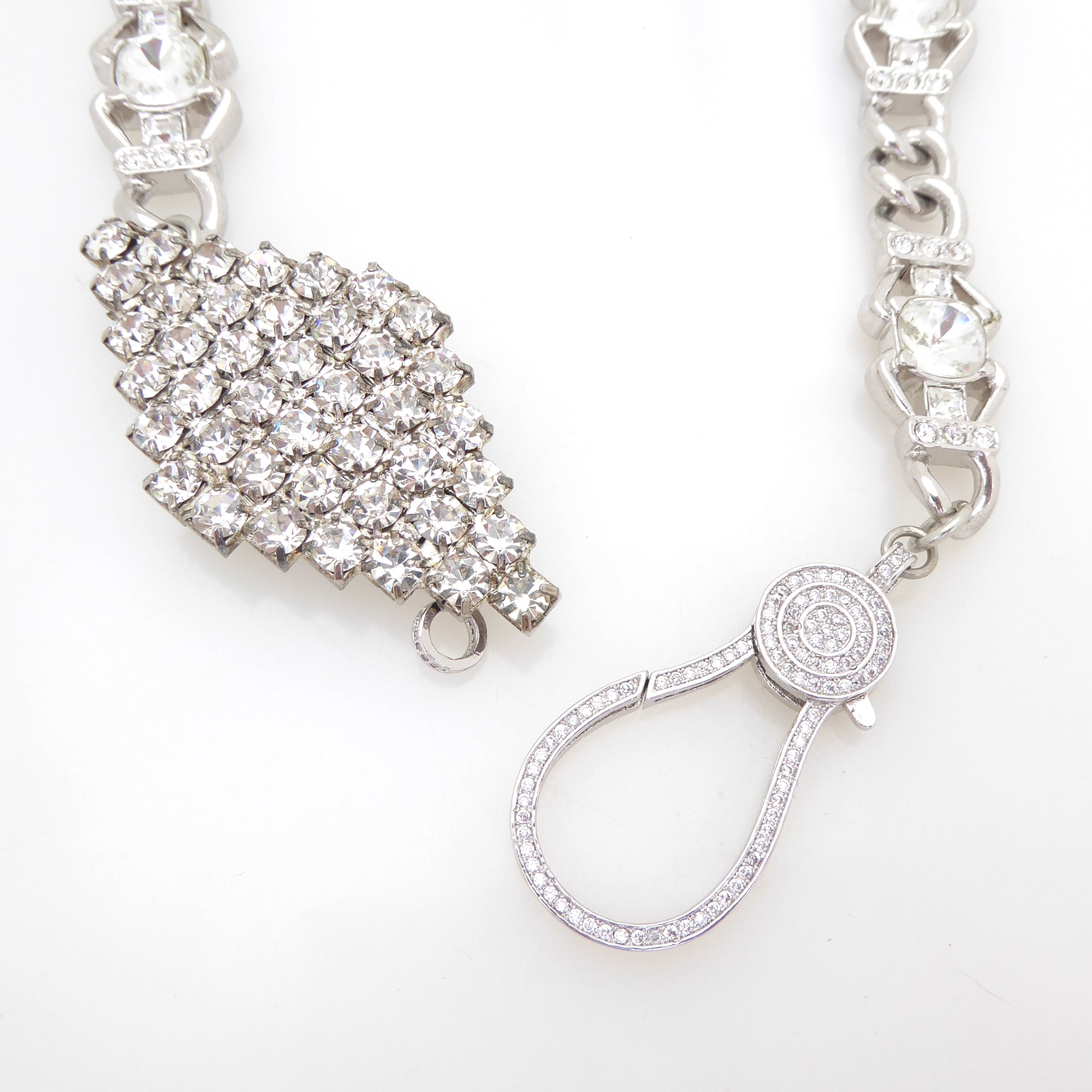Ghiaccio silver rhinestone link and clasp necklace by Jenny Dayco 7