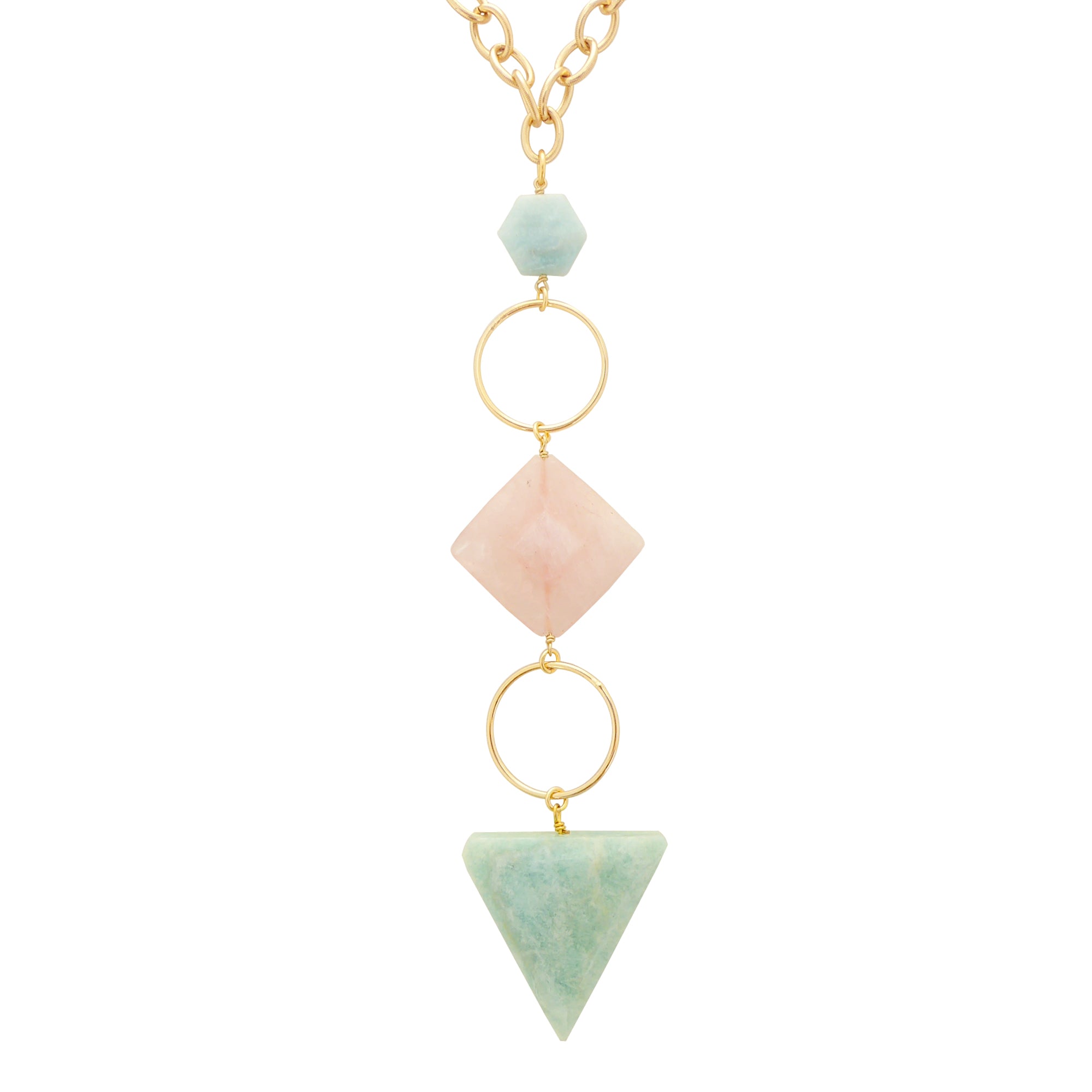 Gioia amazonite and rose quartz necklace by Jenny Dayco 1