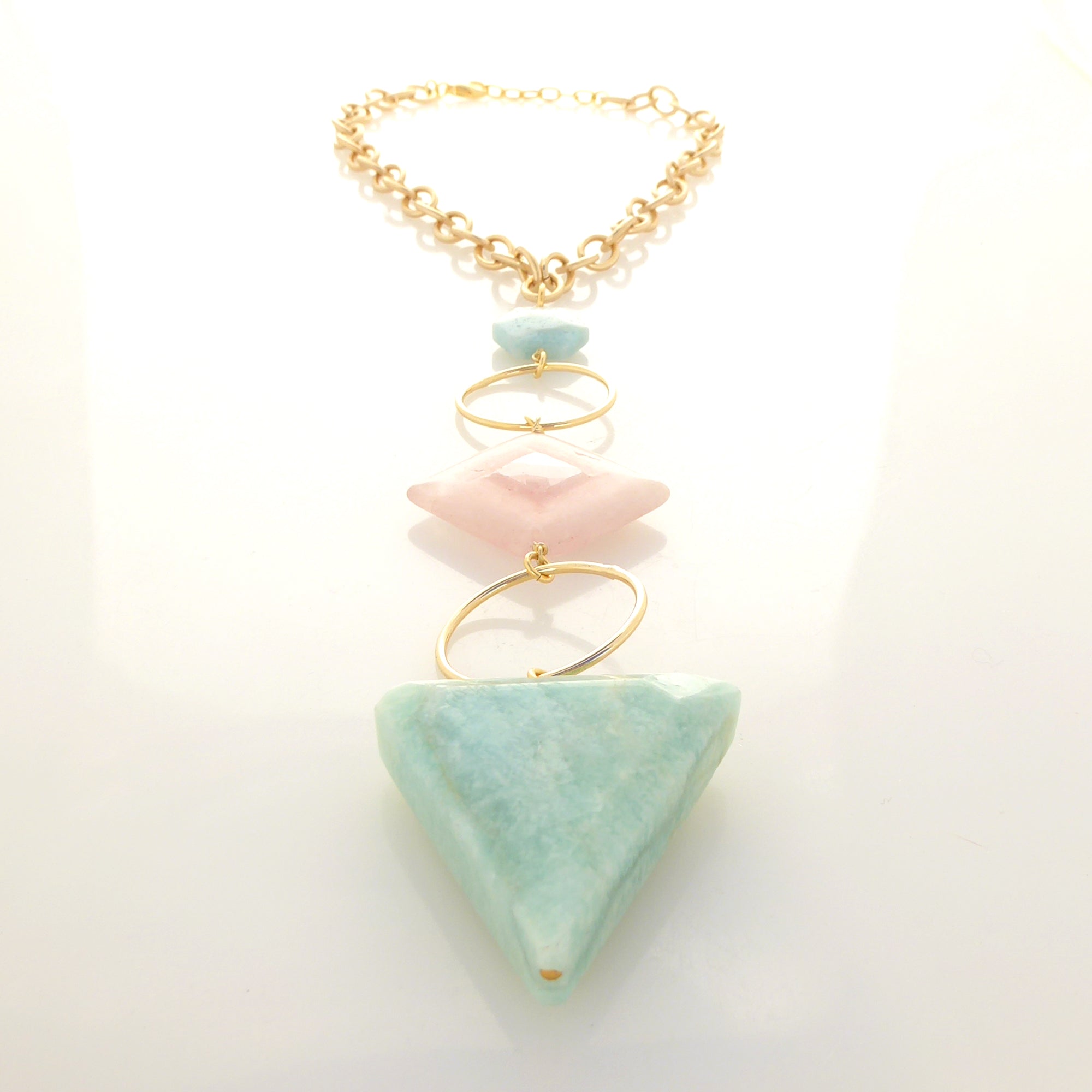 Gioia amazonite and rose quartz necklace by Jenny Dayco 3