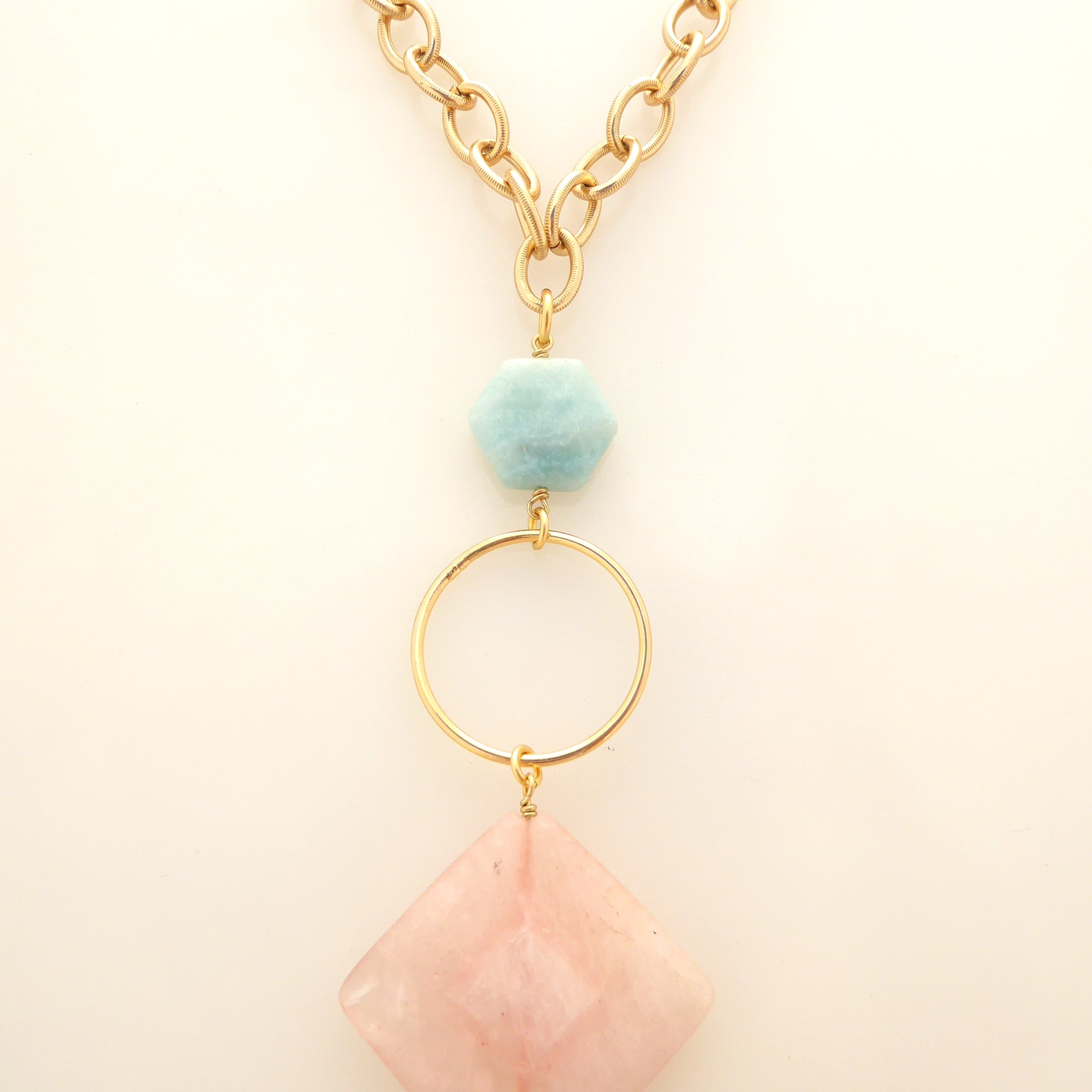 Gioia amazonite and rose quartz necklace by Jenny Dayco 5