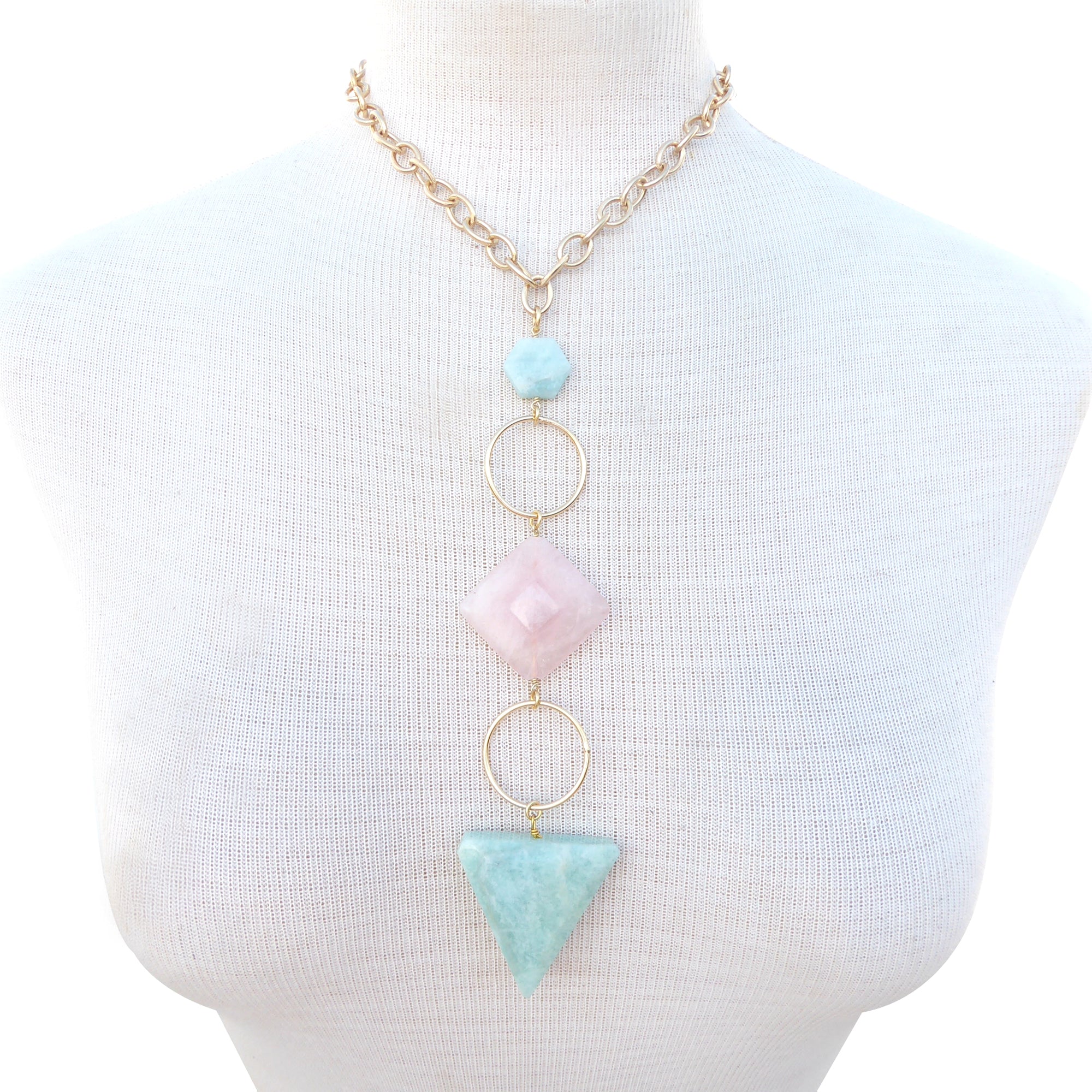 Gioia amazonite and rose quartz necklace by Jenny Dayco 8