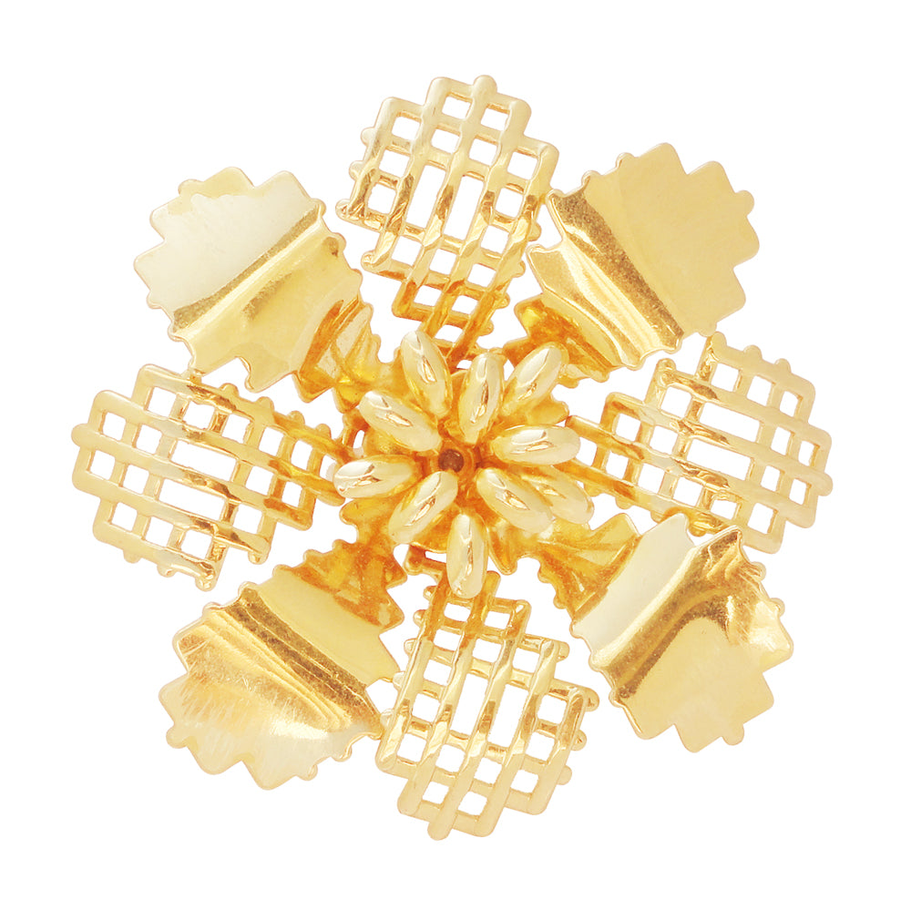Gold abstract flower ring by Jenny Dayco 1