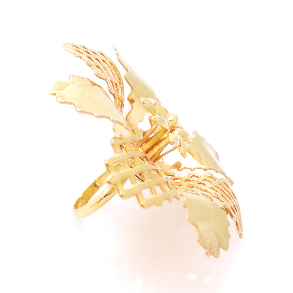 Gold abstract flower ring by Jenny Dayco 3