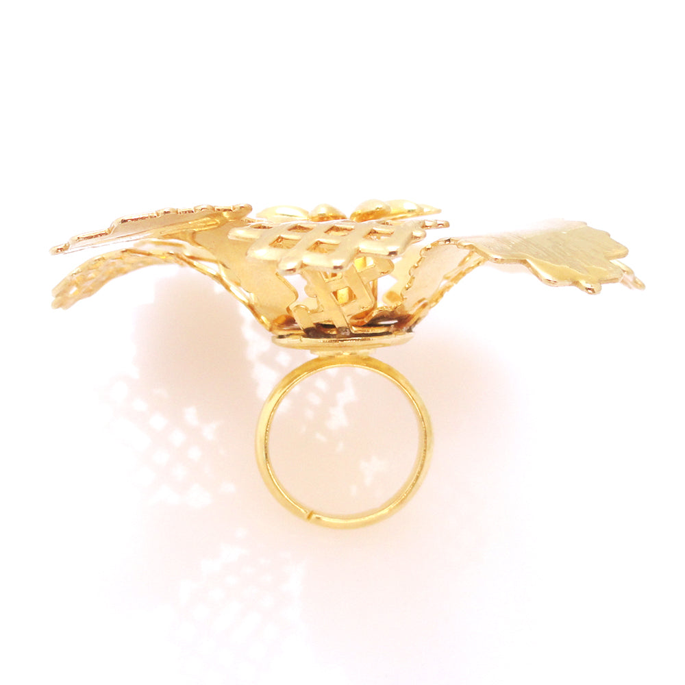 Gold abstract flower ring by Jenny Dayco 4