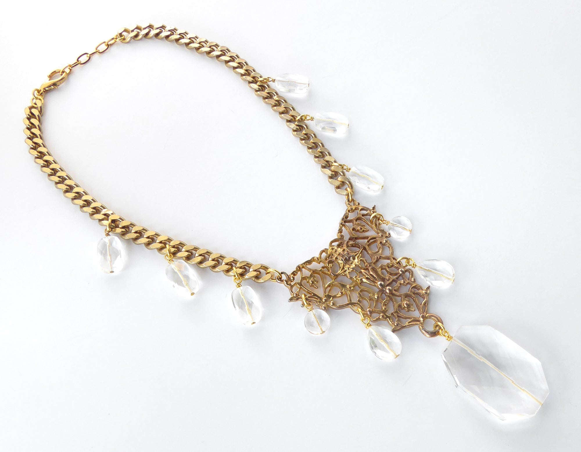 Gold baroque quartz necklace by Jenny Dayco 2