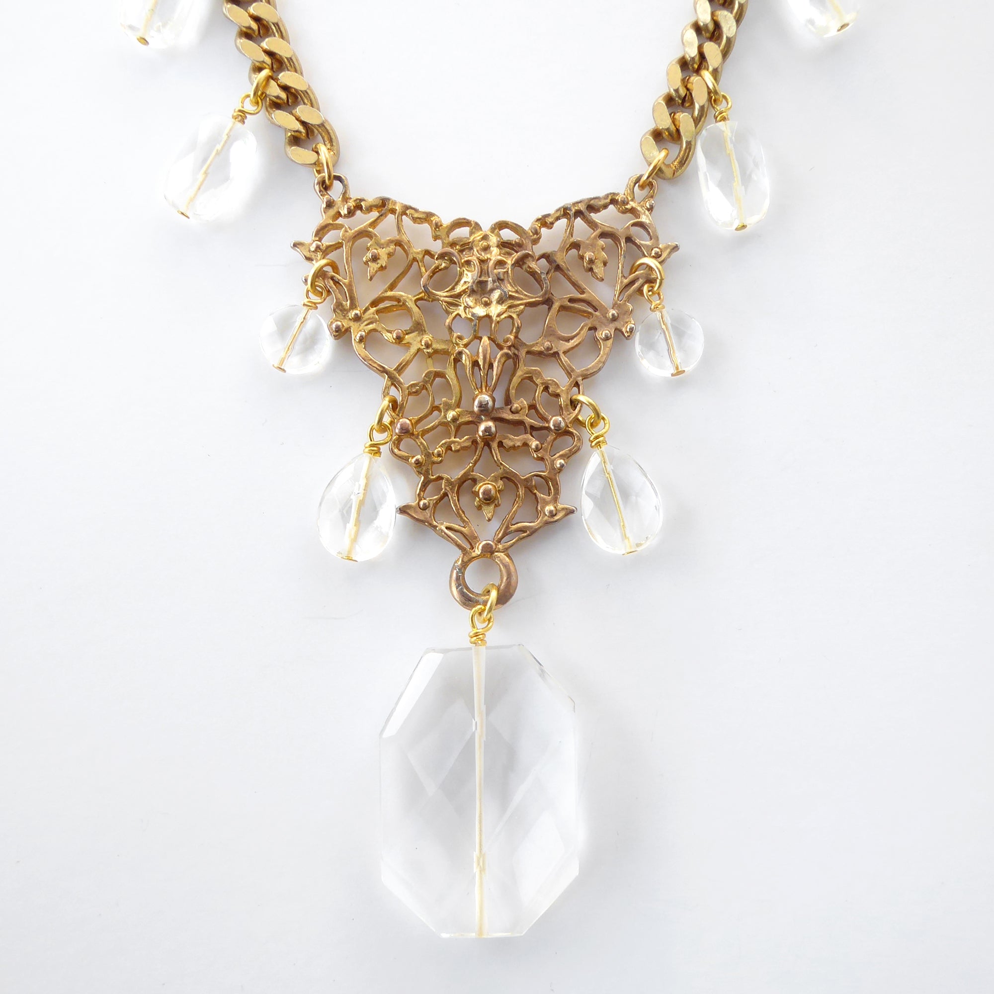Gold baroque quartz necklace by Jenny Dayco 4