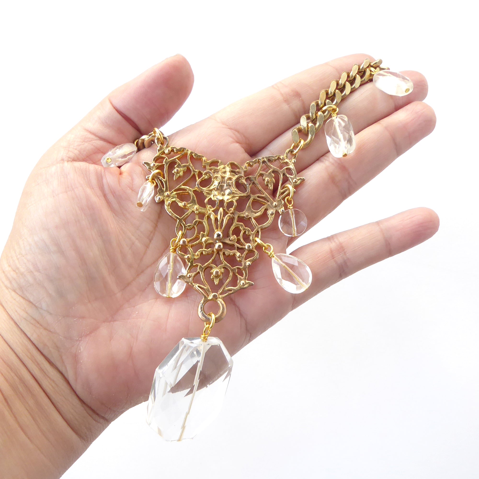 Gold baroque quartz necklace by Jenny Dayco 6