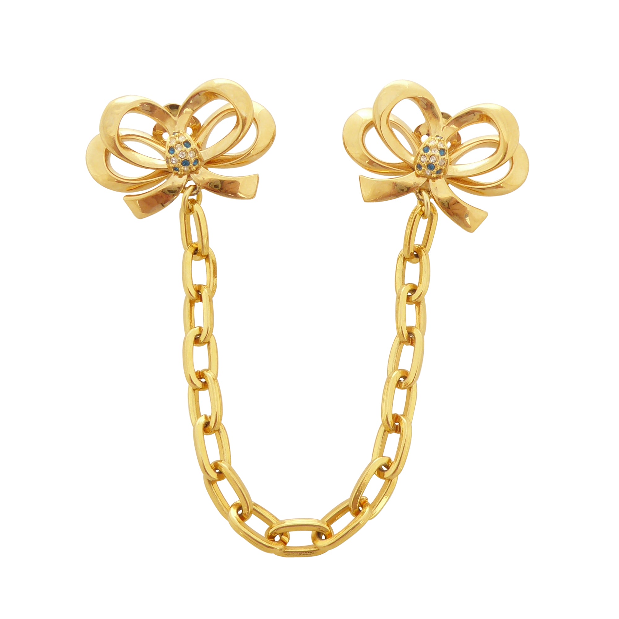 Gold bow collar clips by Jenny Dayco 1