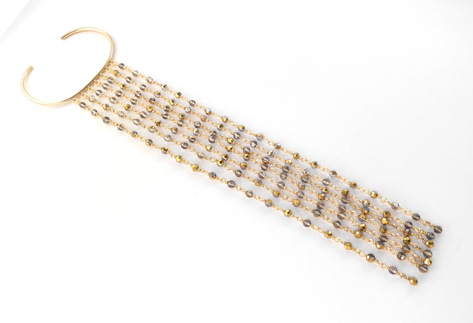 Gold filled crystal fringe bracelet by Jenny Dayco 2