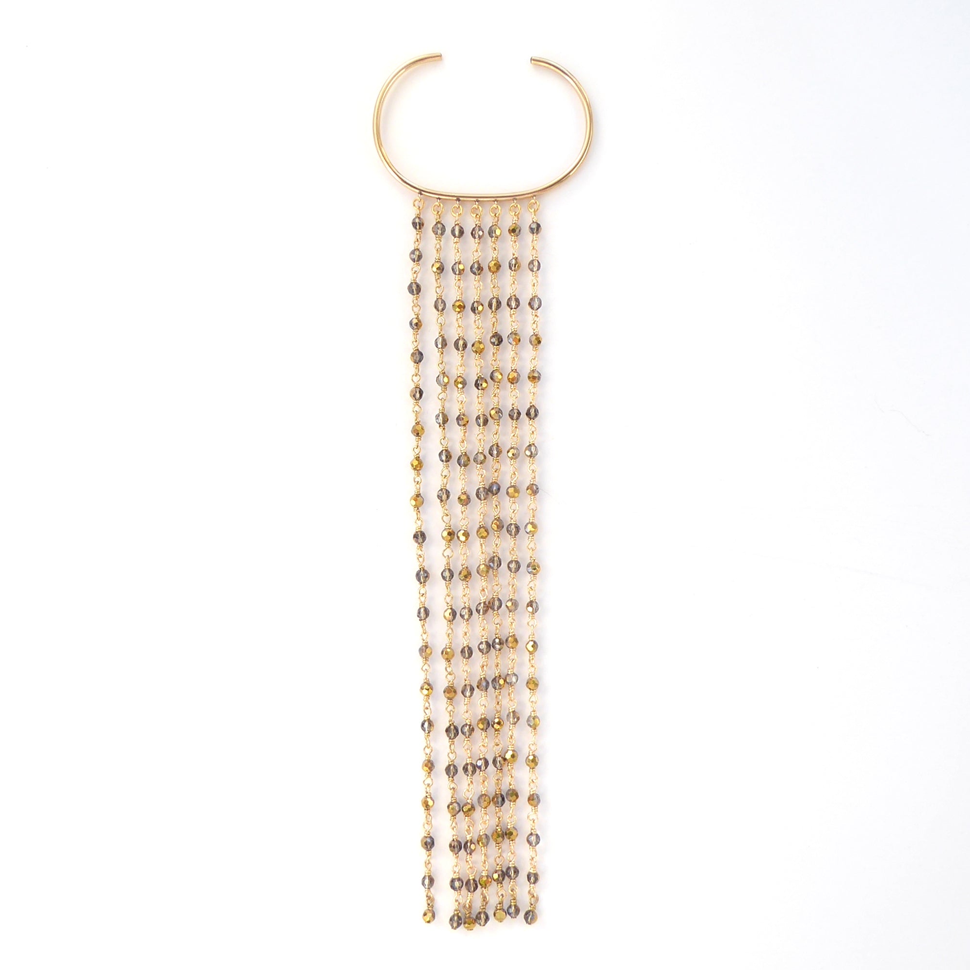 Gold filled crystal fringe bracelet by Jenny Dayco 3