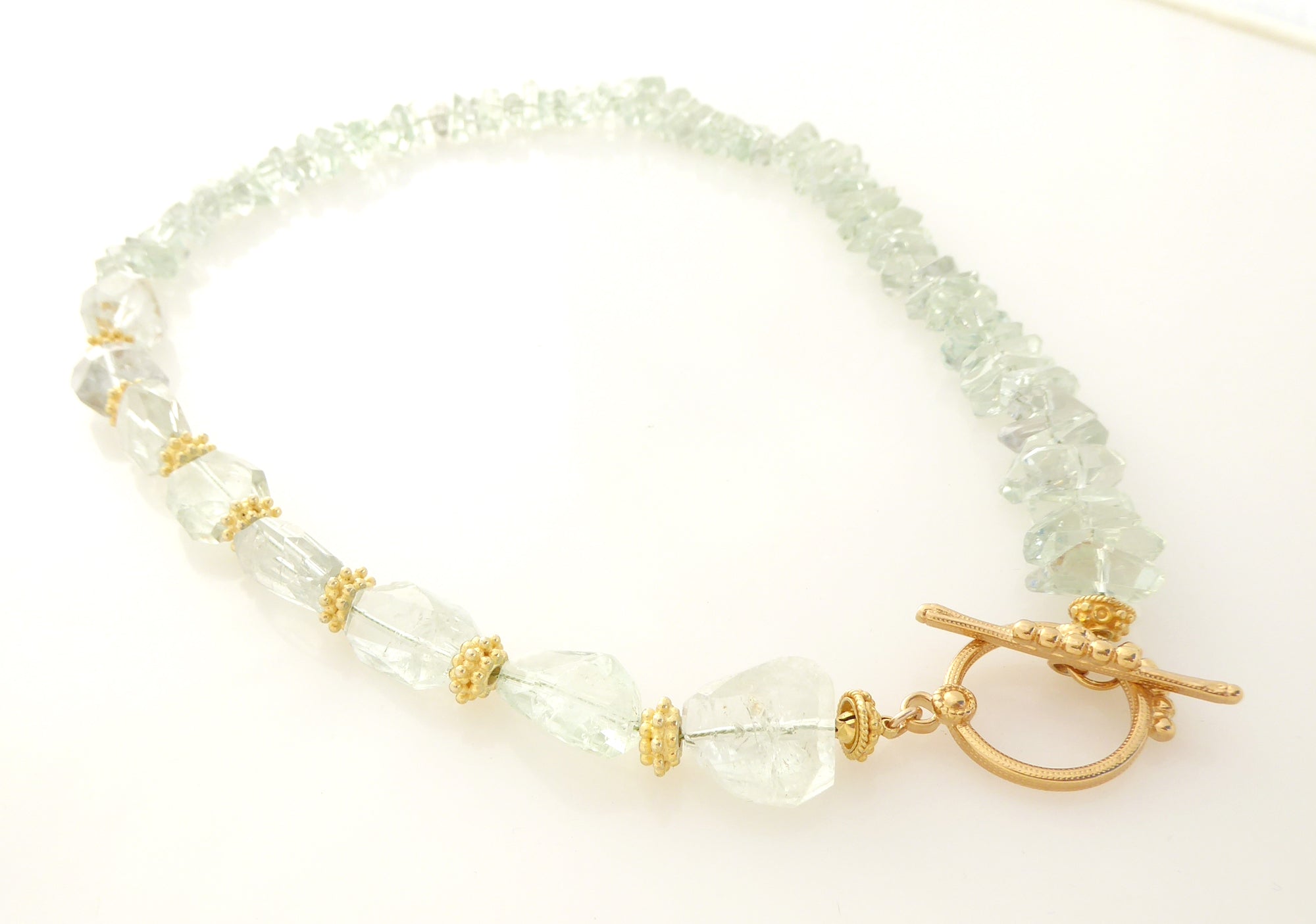 Green amethyst crystal toggle necklace by Jenny Dayco 2