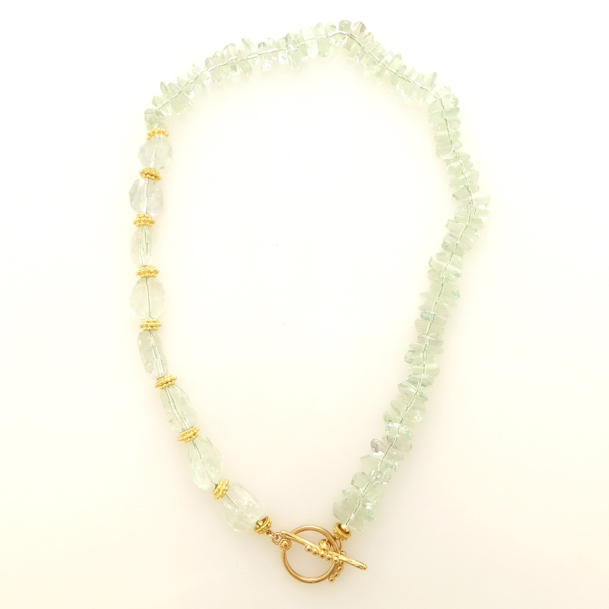 Green amethyst crystal toggle necklace by Jenny Dayco 5
