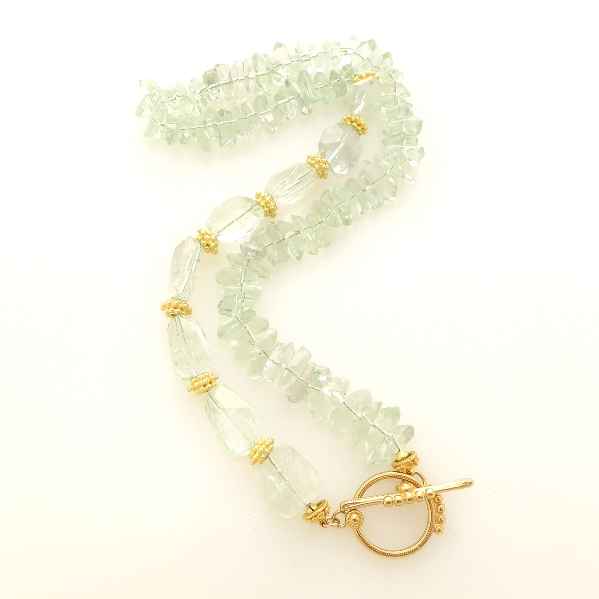 Green amethyst crystal toggle necklace by Jenny Dayco 6