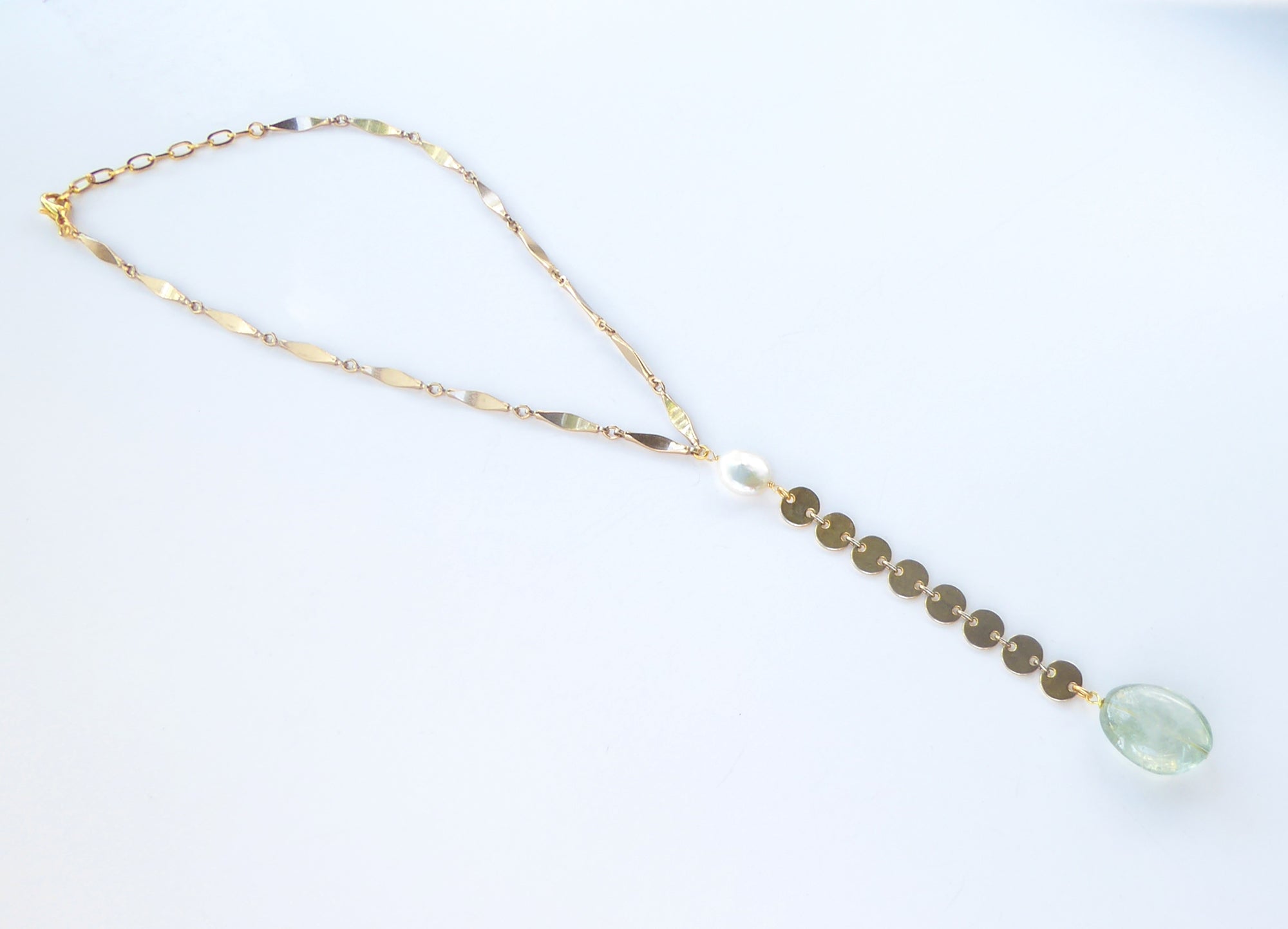 Green amethyst drop necklace by Jenny Dayco 2